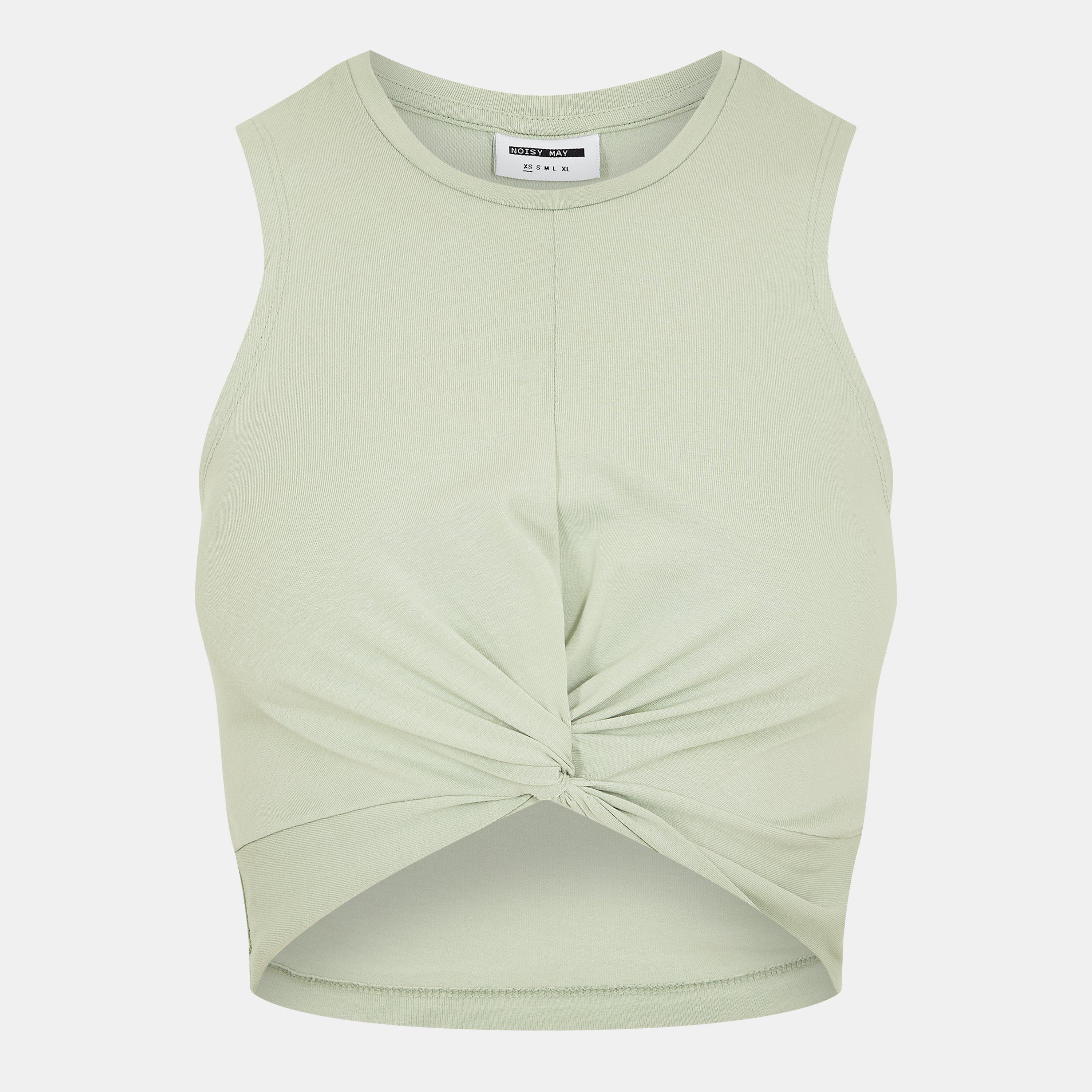 Aqua Gray - Noisy May - Women's Sleeveless Crop Top - 1
