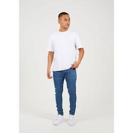 Brave Soul Blue Wash Skinny Jean with Stripe