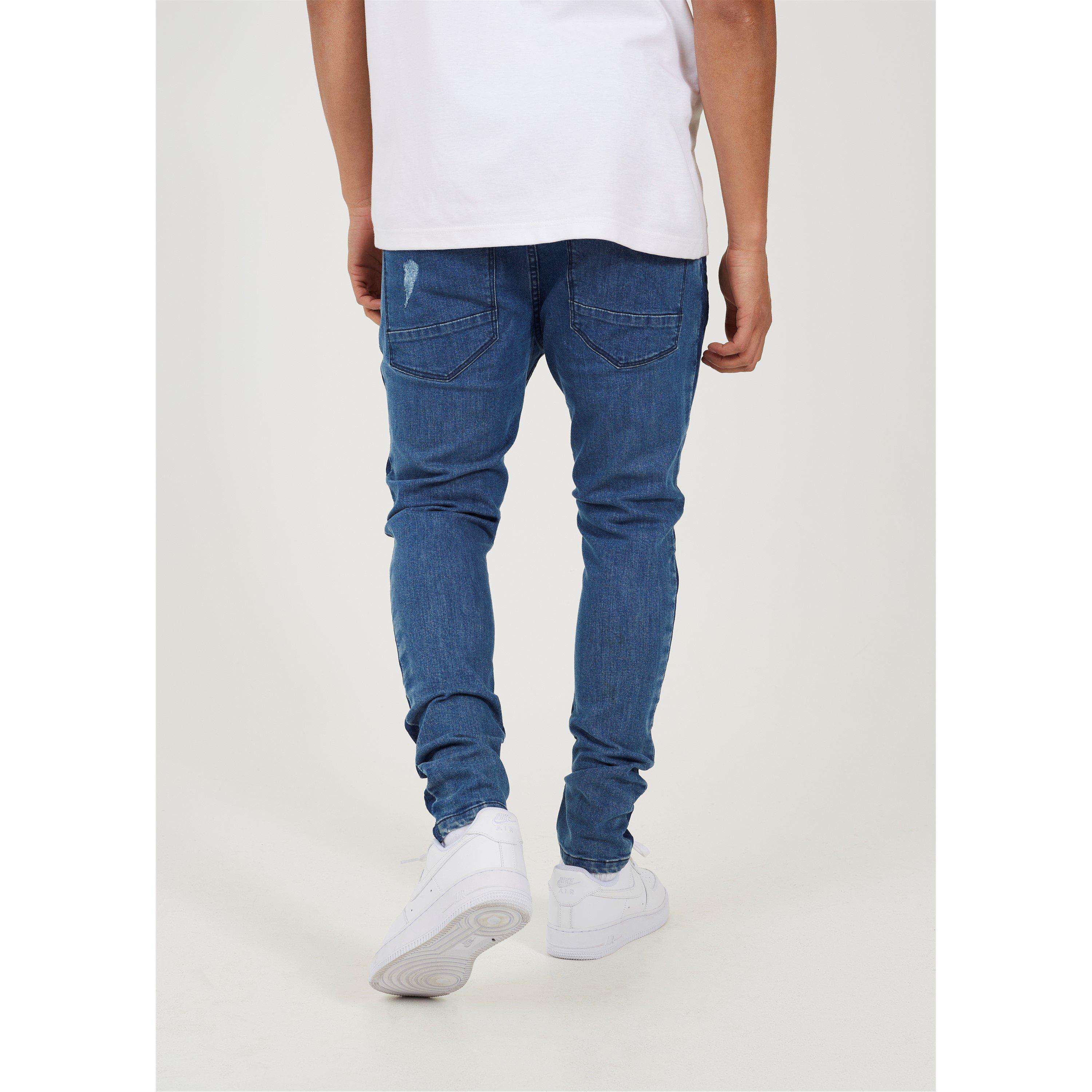 Blue - Brave Soul - Wash Skinny Jean with Stripe - 3