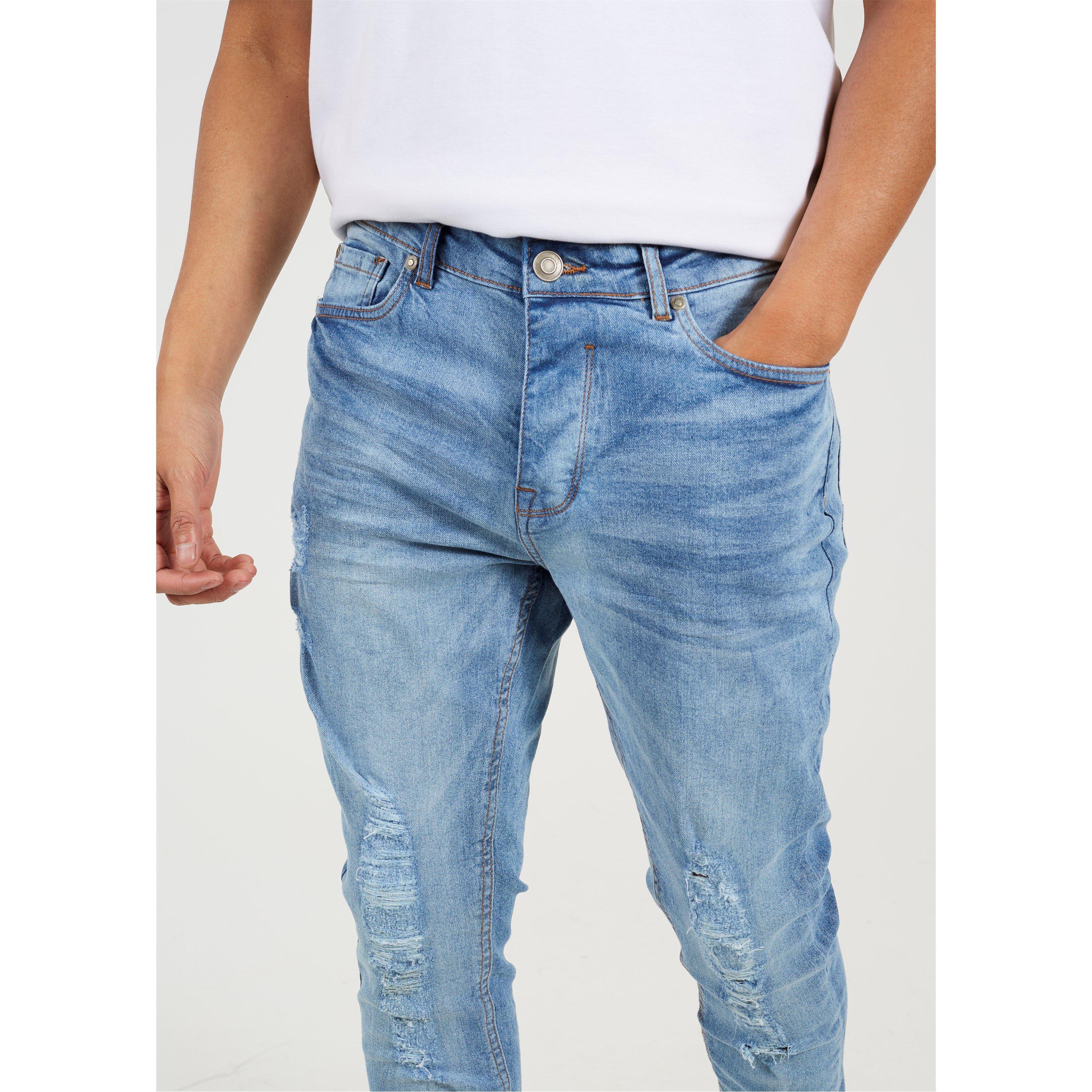 Long Length - Brave Soul - Fit Jeans with Knee Rips - 4