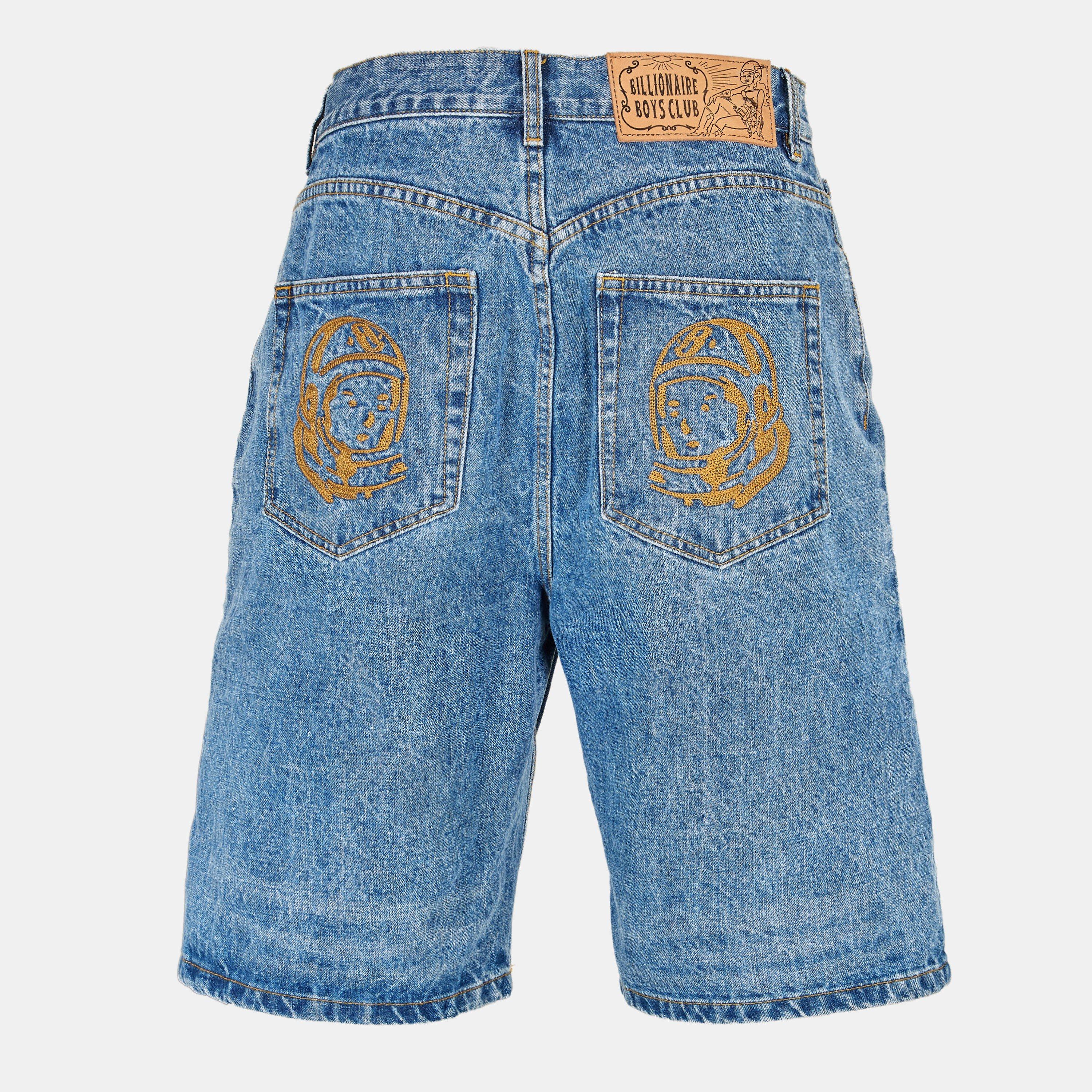 Mid Wash Blue - Billionaire Boys Club - Knee Length Astro Denim Shorts - 2