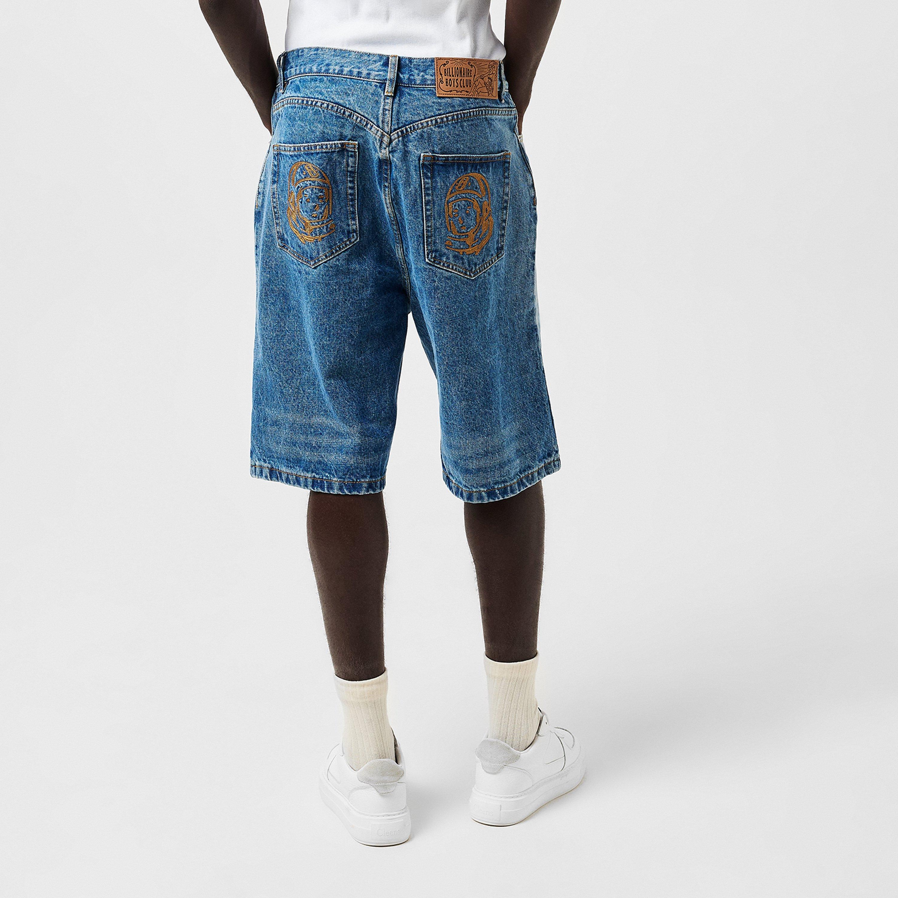 Mid Wash Blue - Billionaire Boys Club - Knee Length Astro Denim Shorts - 4