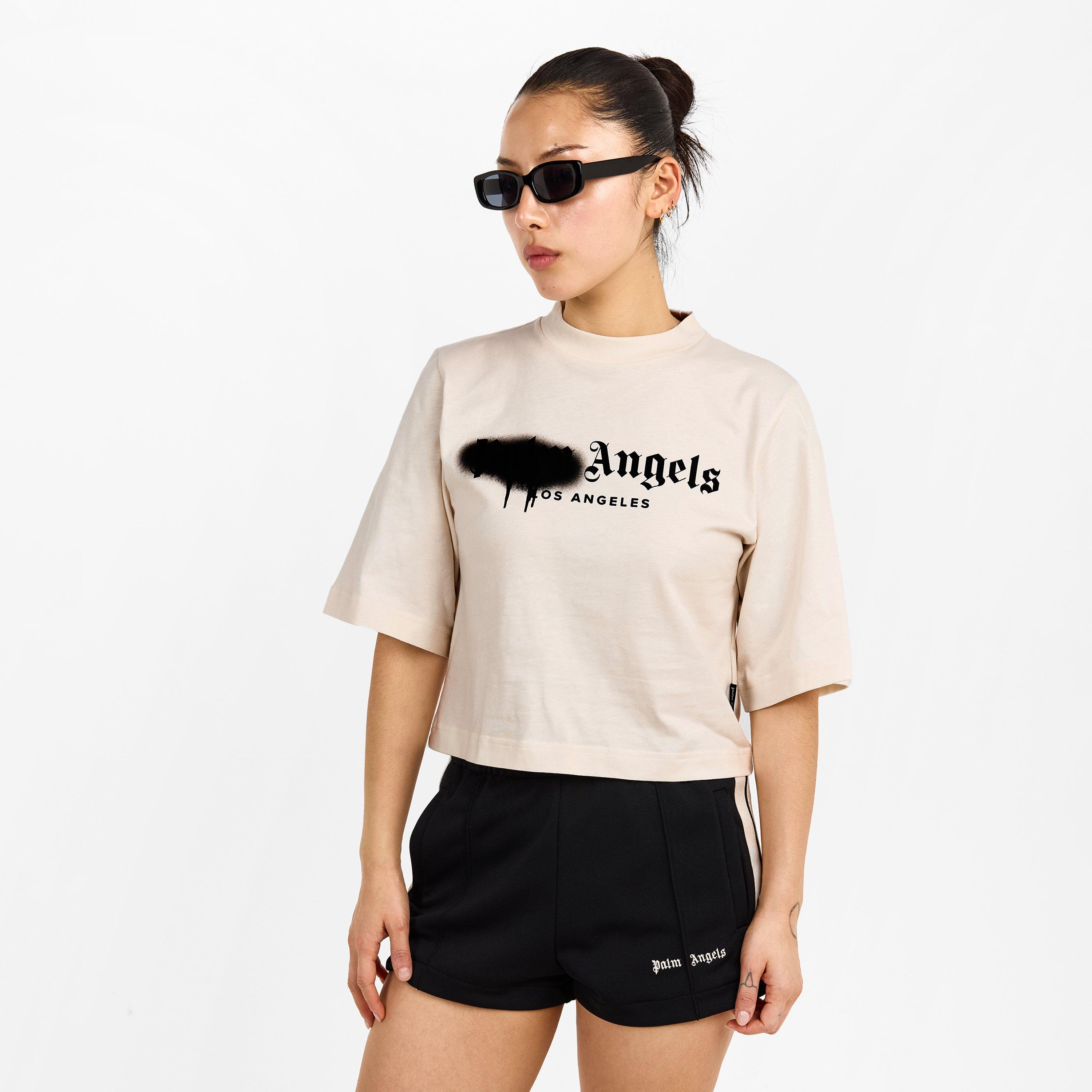 Wht/Blk - Palm Angels - Palm Spray Crop Tee Ld00 - 3