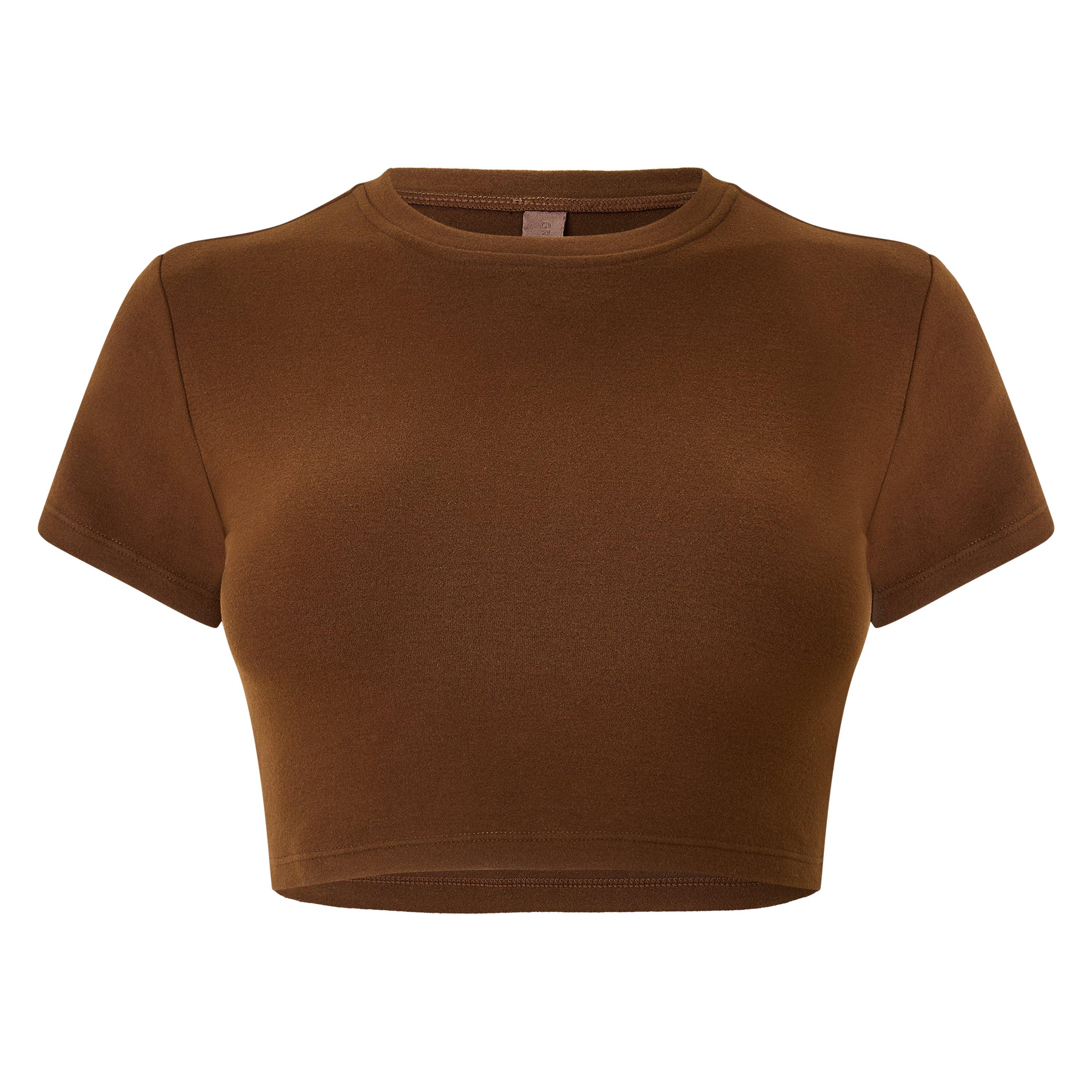 Choc Brown - Grace Jacob - Women's Espresso Cropped Crop Top - 1