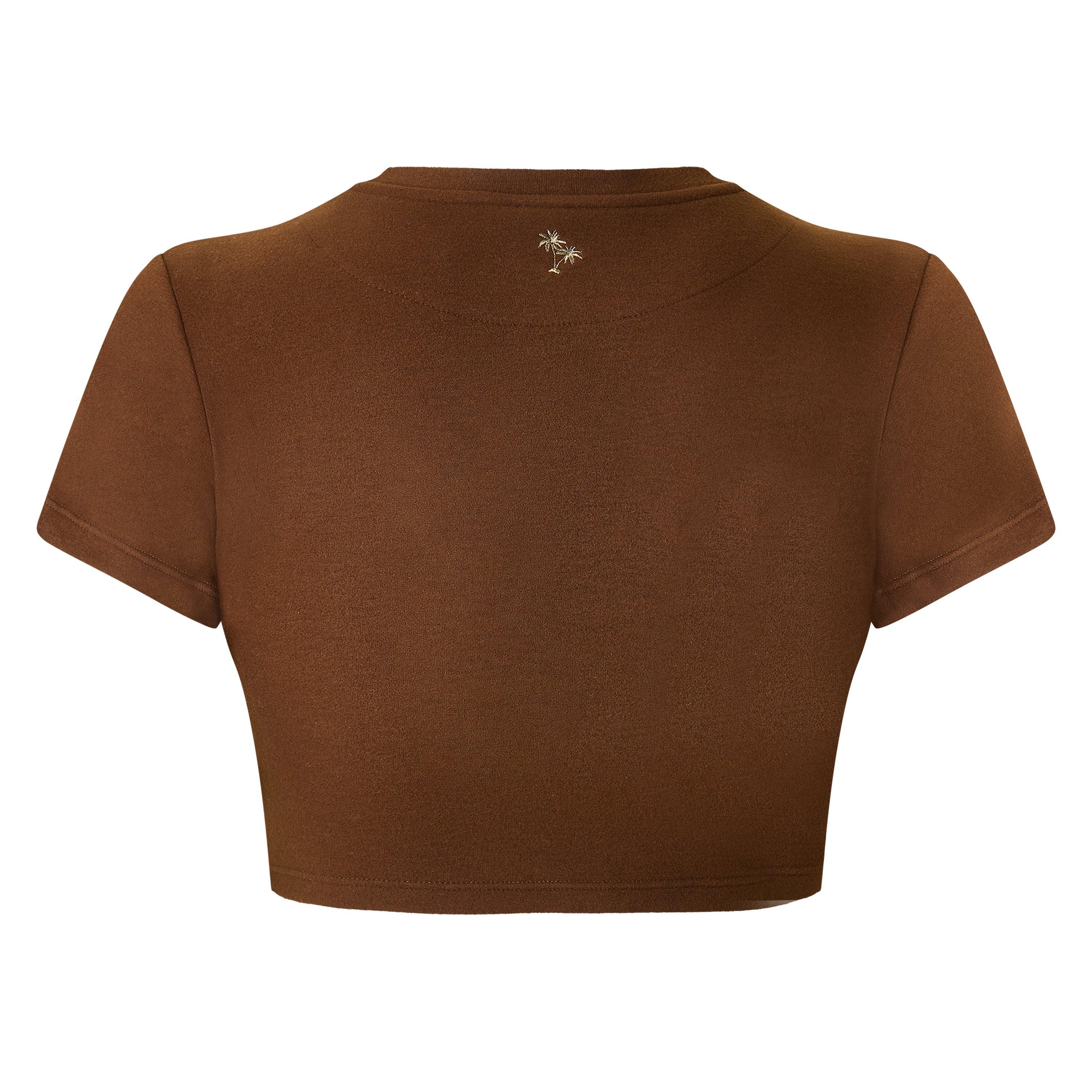 Choc Brown - Grace Jacob - Women's Espresso Cropped Crop Top - 2