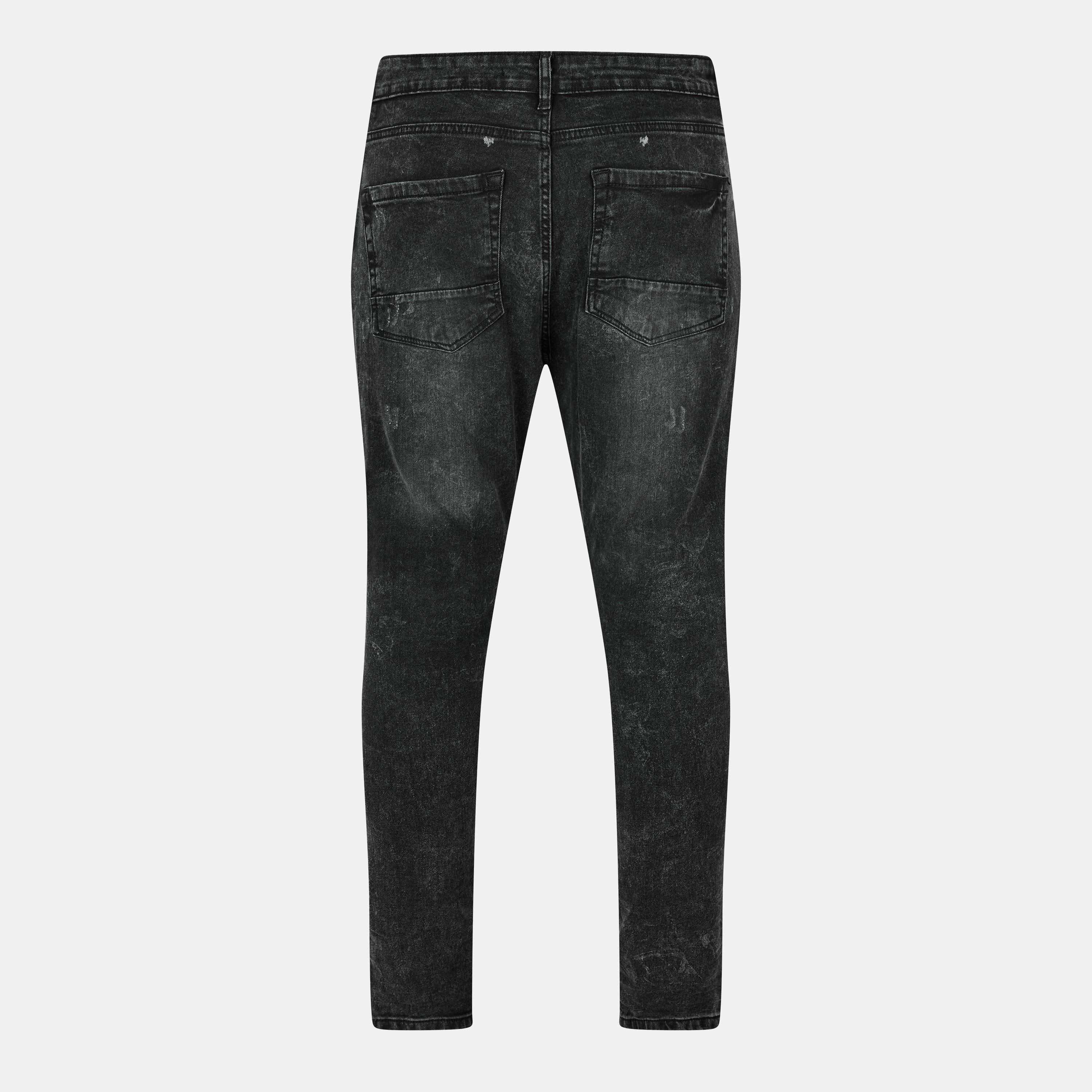 Schwarz - Brave Soul - Wash Biker Jean - 2