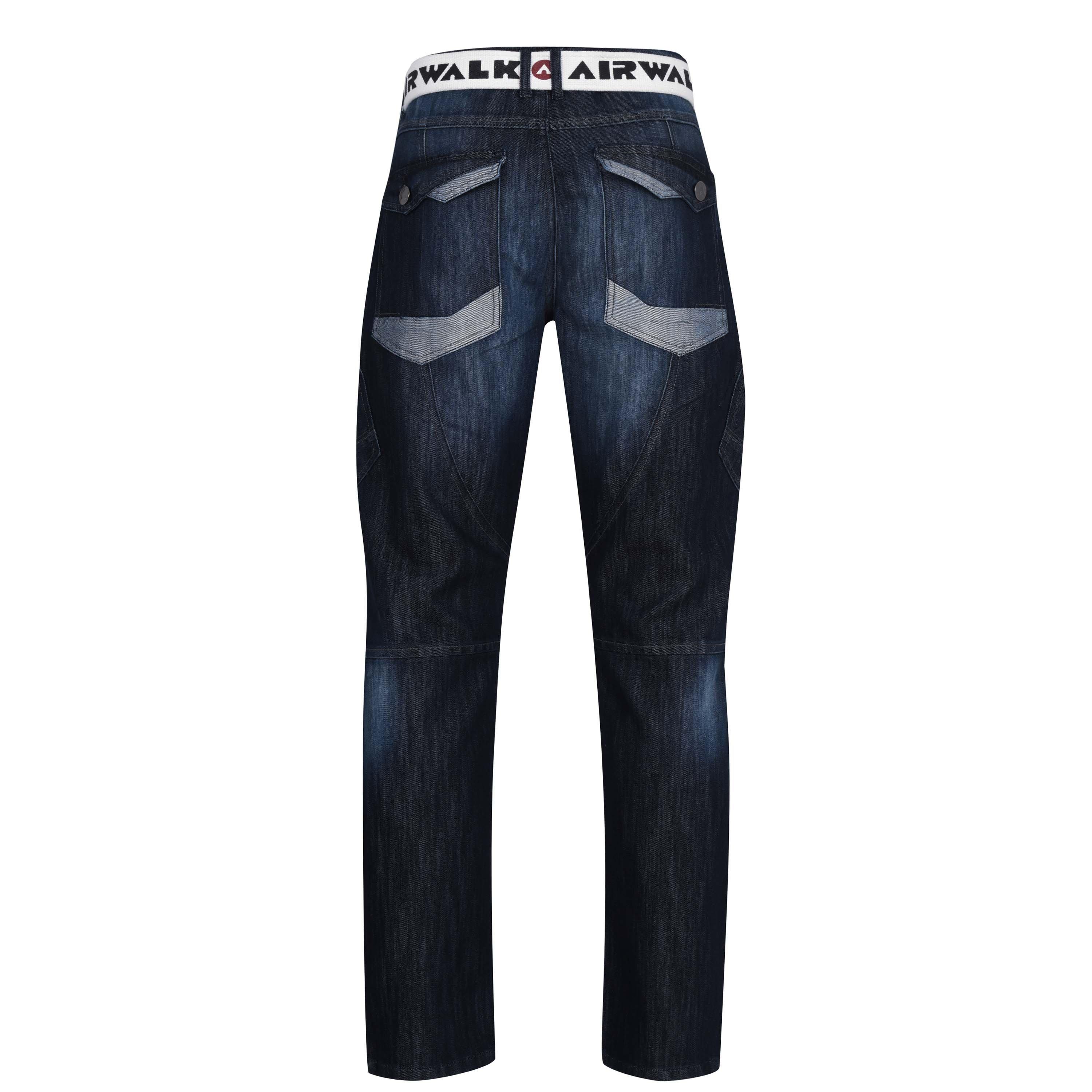 Lavaggio scuro - Airwalk - Belted Cargo Jeans Mens - 2