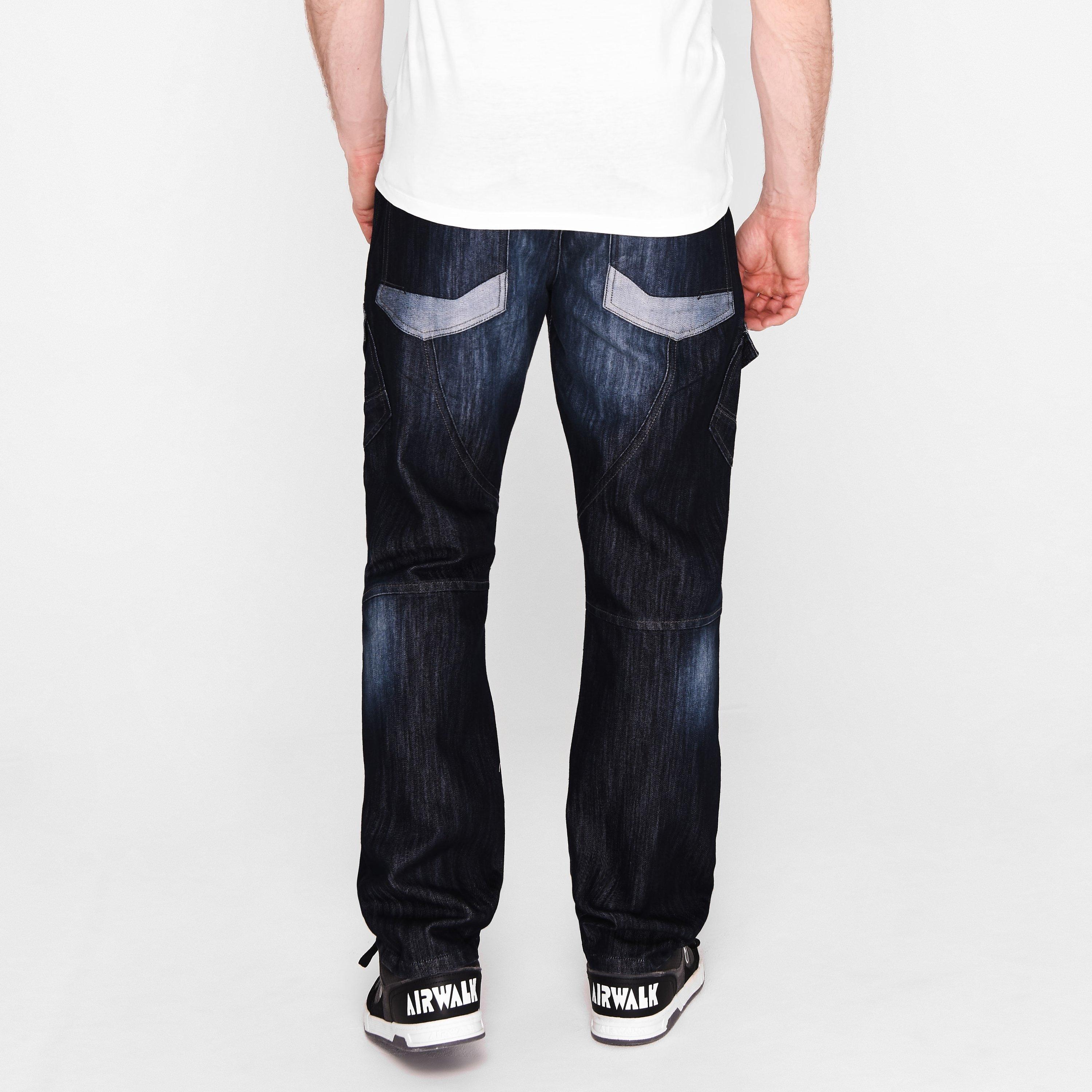 Lavaggio scuro - Airwalk - Belted Cargo Jeans Mens - 4