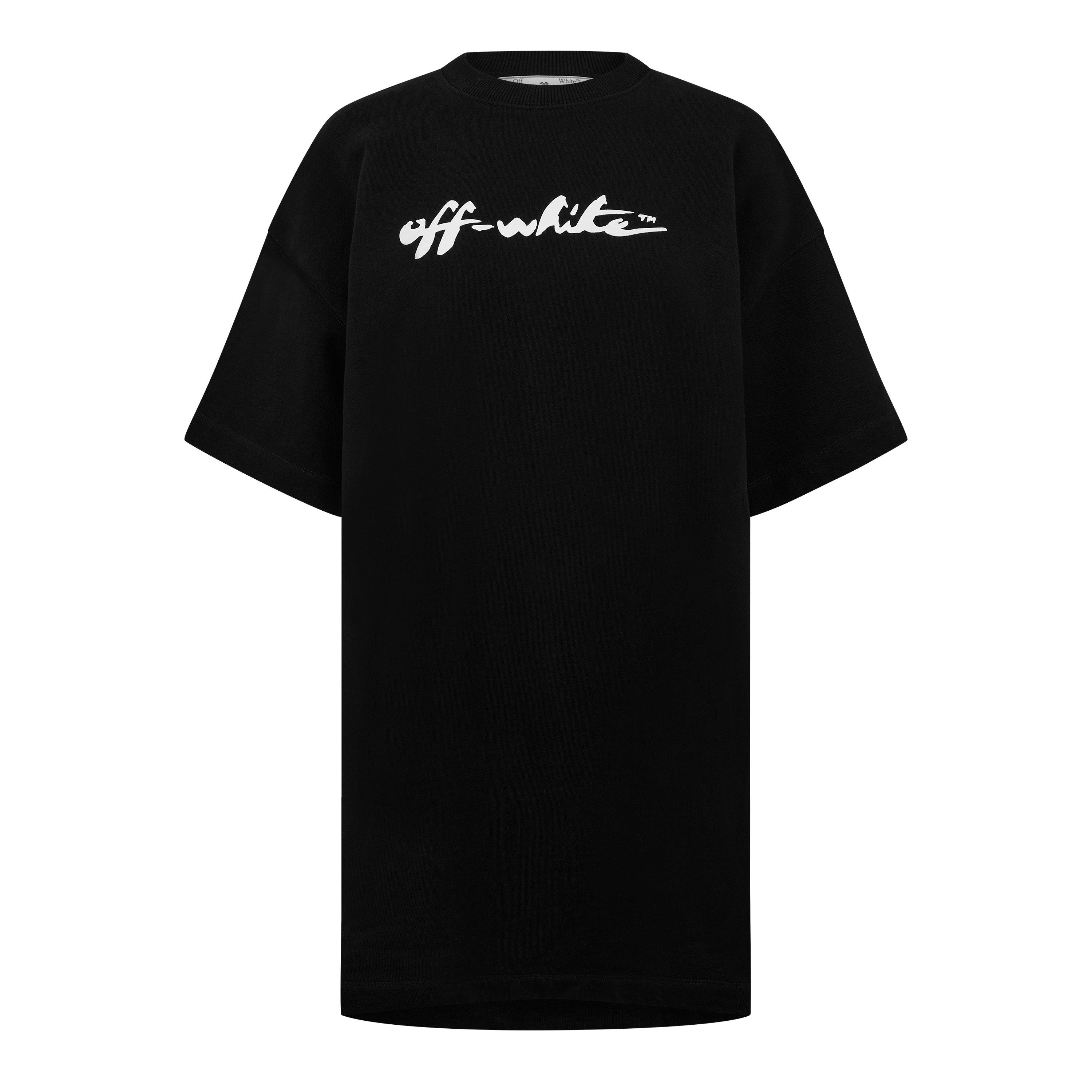 Black White - Off White - Women's Painter T-Shirt Logo Snap Tee - 1