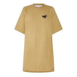 Off White Women's Zebra Arrows Graphic Design T-Shirt Dress