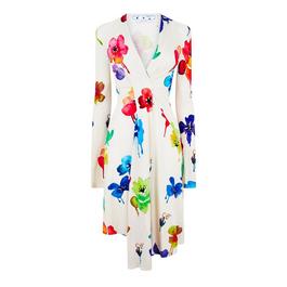 Off White Floral Dress Ld99