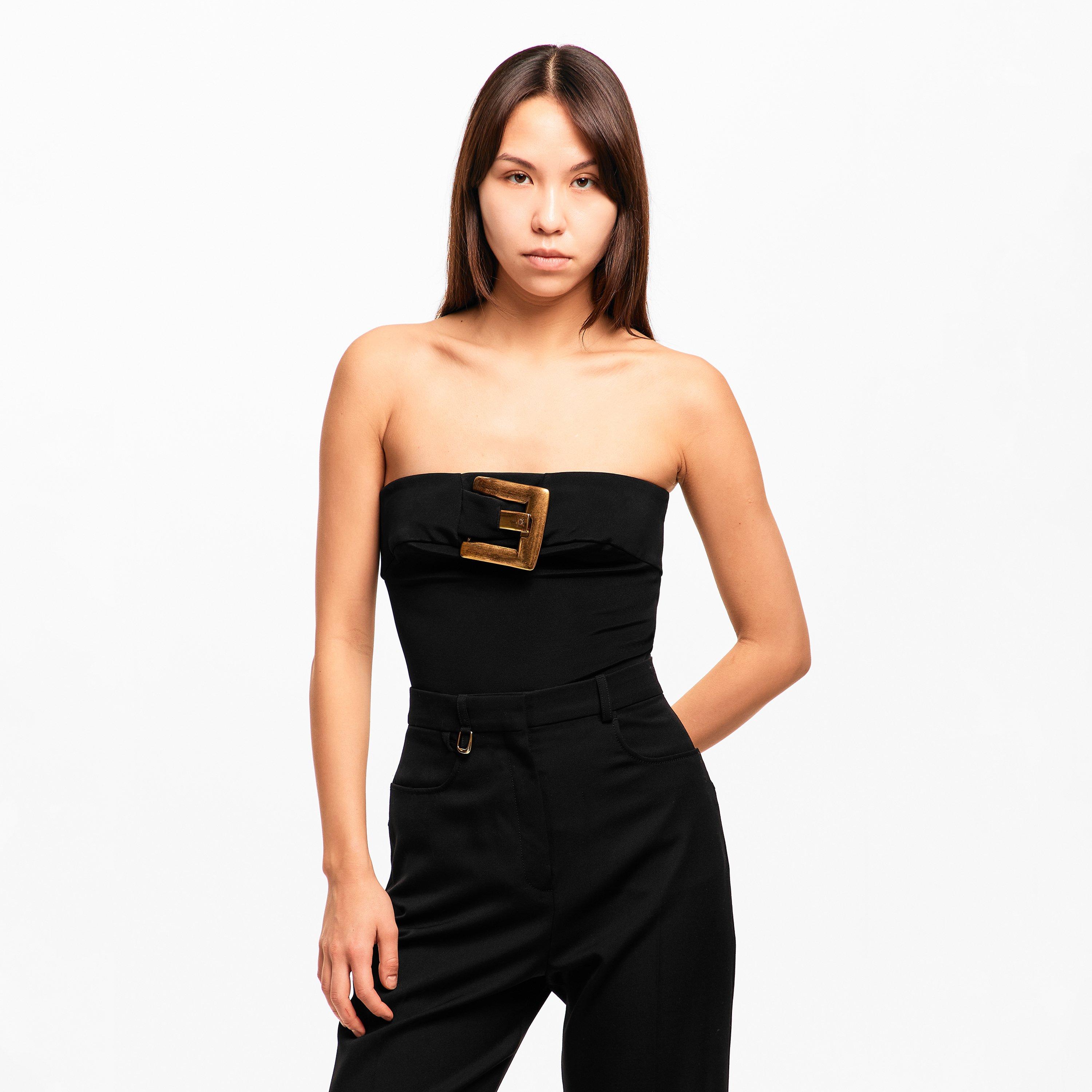 Black - Balmain - Balmain Buckle Top Ld54 - 3