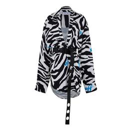 Off White Zebra Shirt Dress