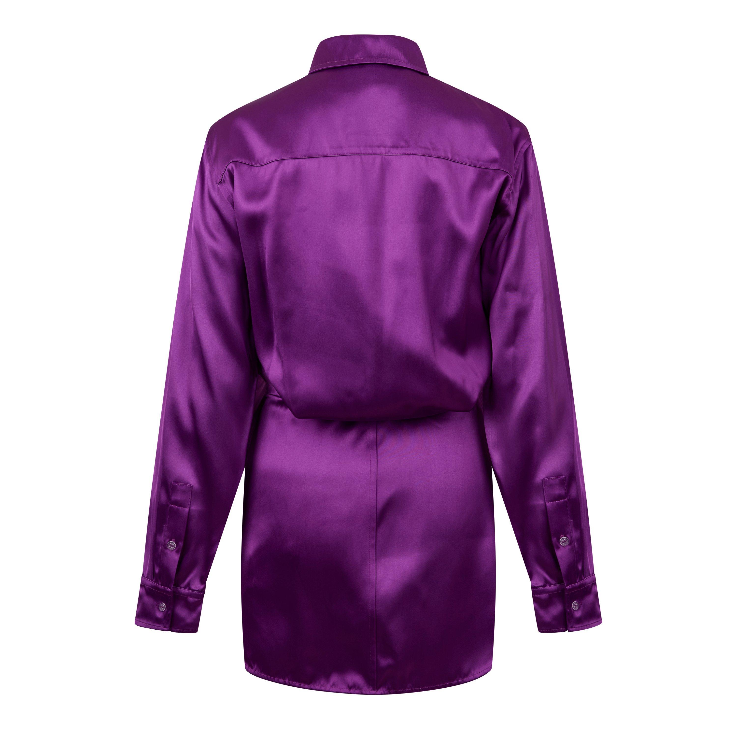 Fuchsia - Off White - Women's Duchesse Twist-Front Design Shirt - 2