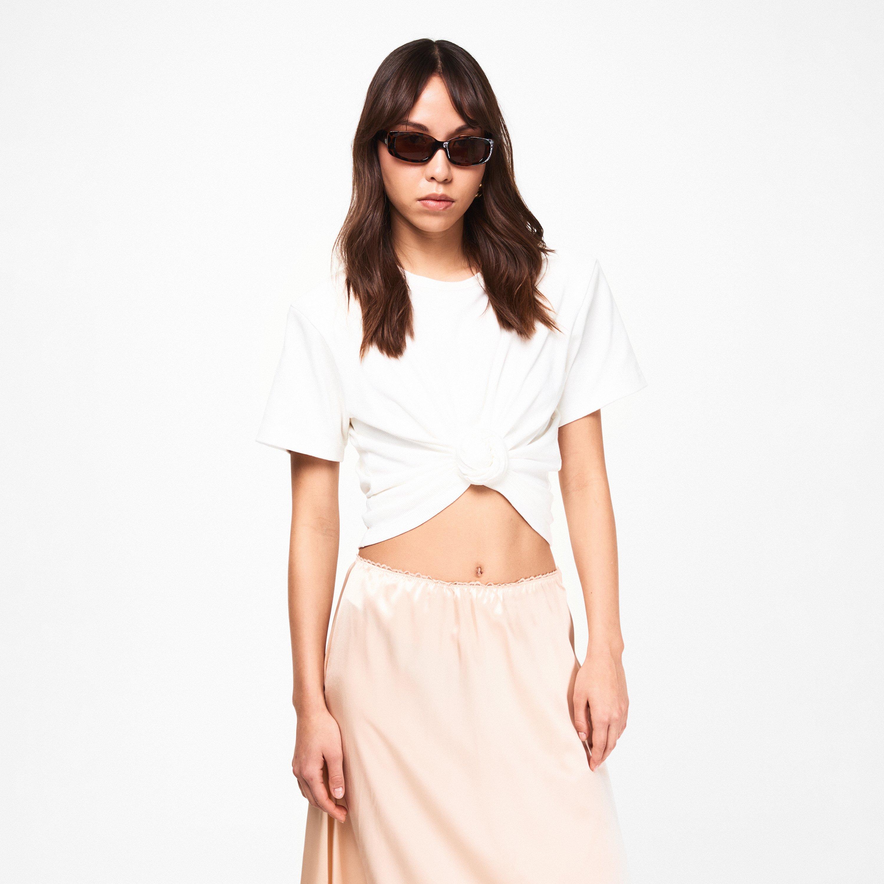 Cream - Magda Butrym - Women's Knot Cropped Crop Top - 3