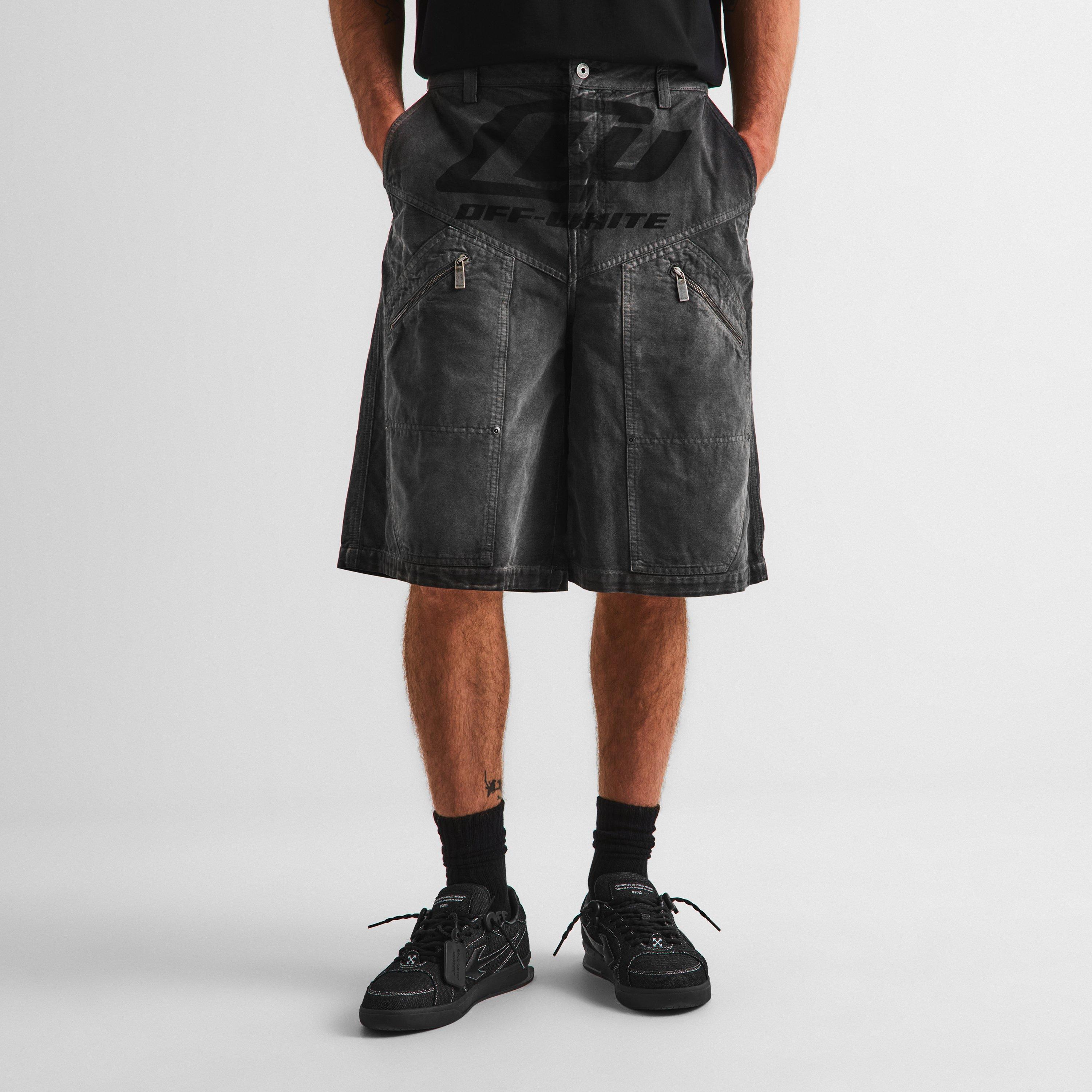 Black 0001 - Off White - Men's Denim Shorts - 3