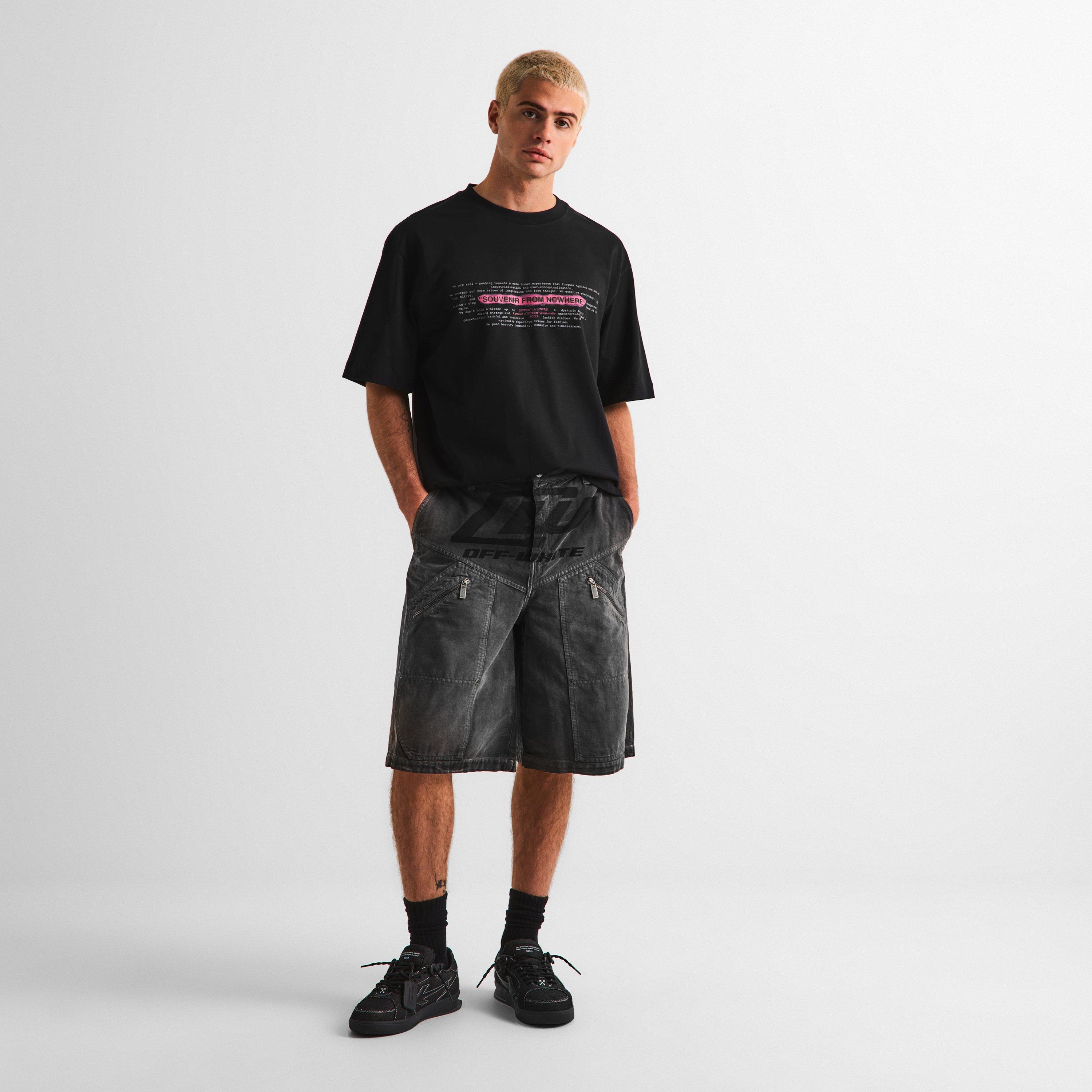 Black 0001 - Off White - Men's Denim Shorts - 6