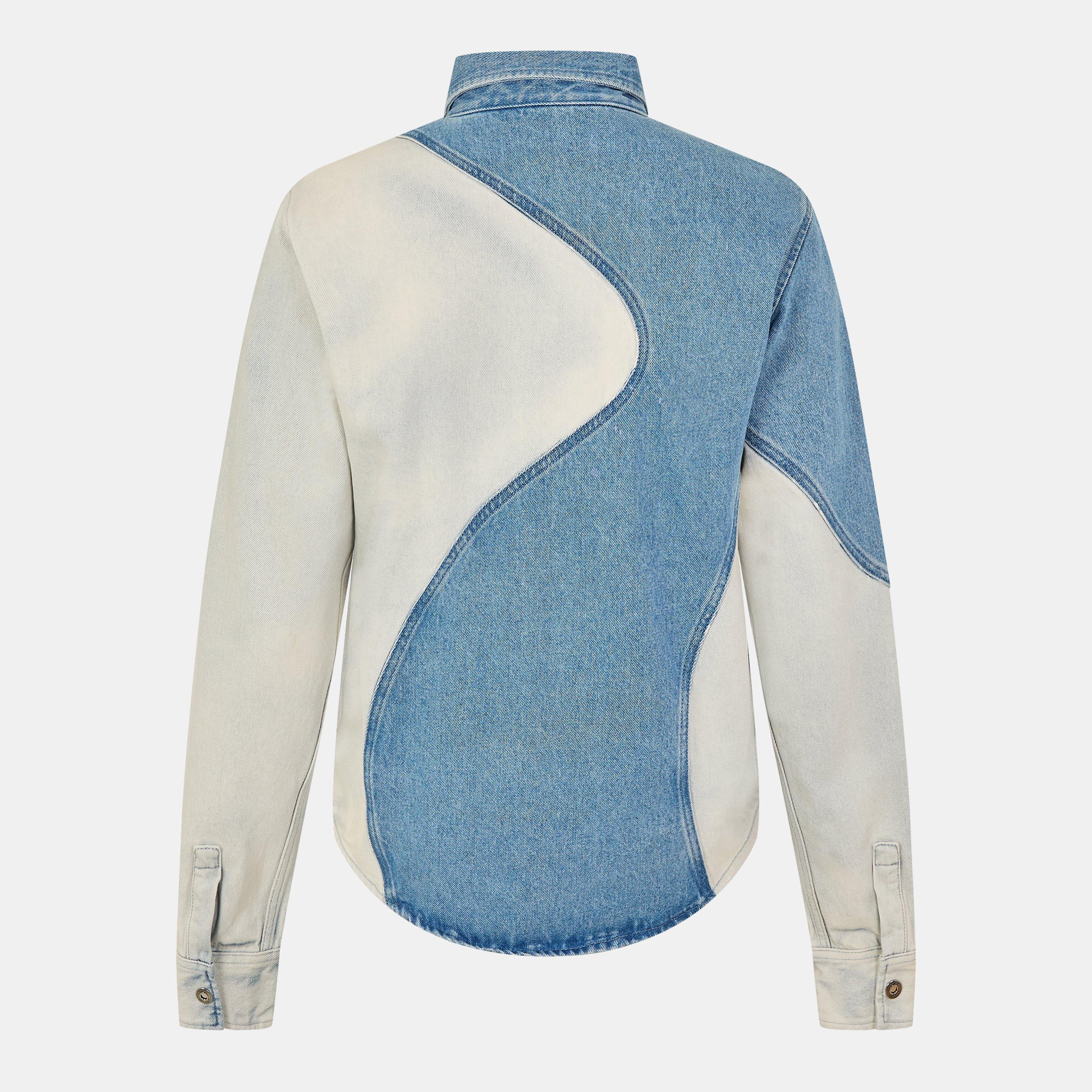 Blue - Off White - Men's Blck Dnm Long-sleeve Denim Shirt - 2