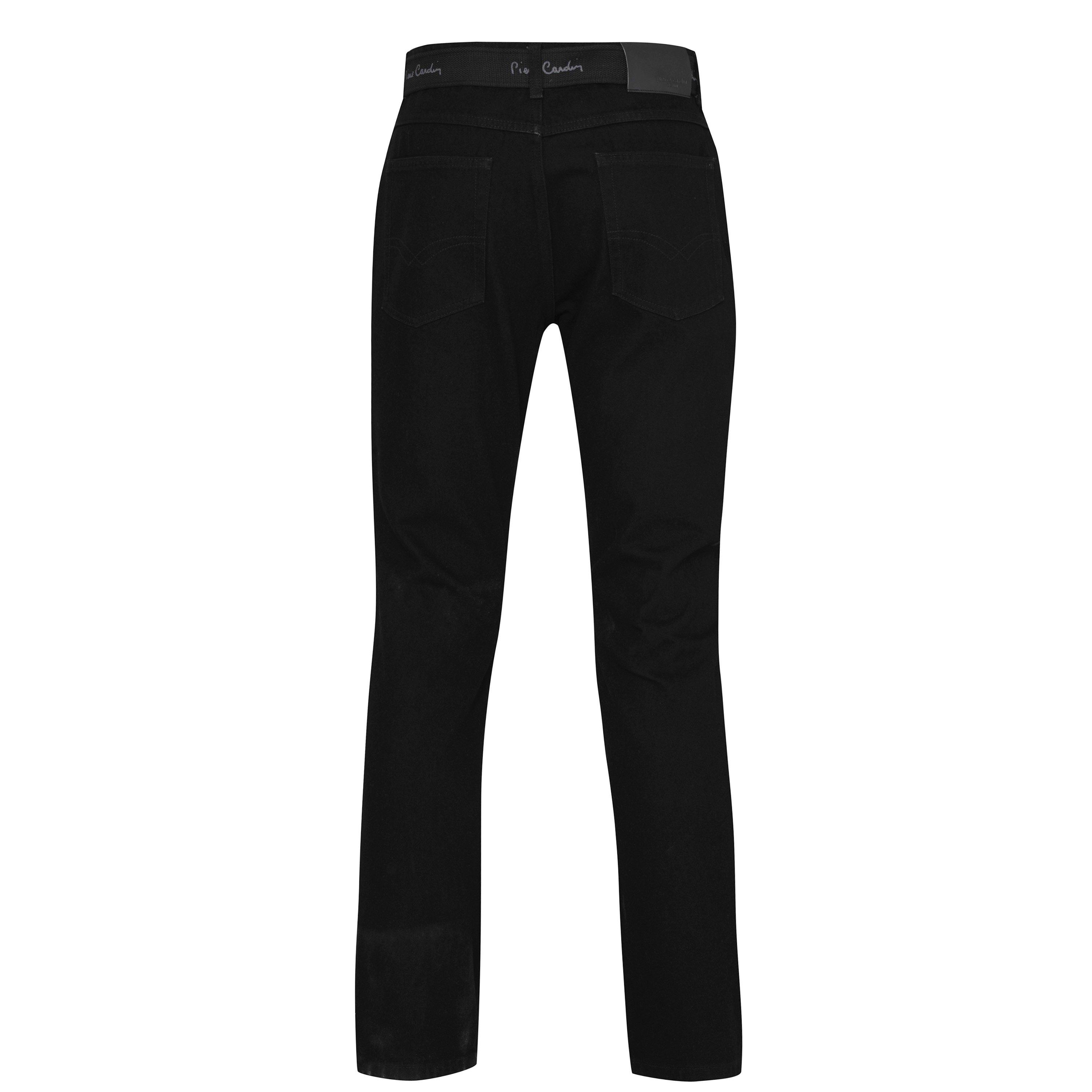 Reines Schwarz - Pierre Cardin - Belted Jeans Mens - 5