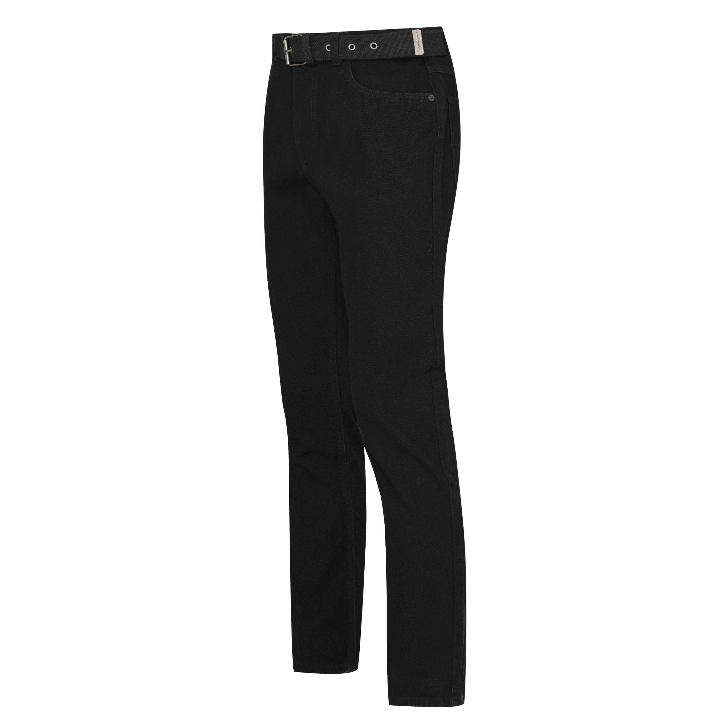 Reines Schwarz - Pierre Cardin - Belted Jeans Mens - 6