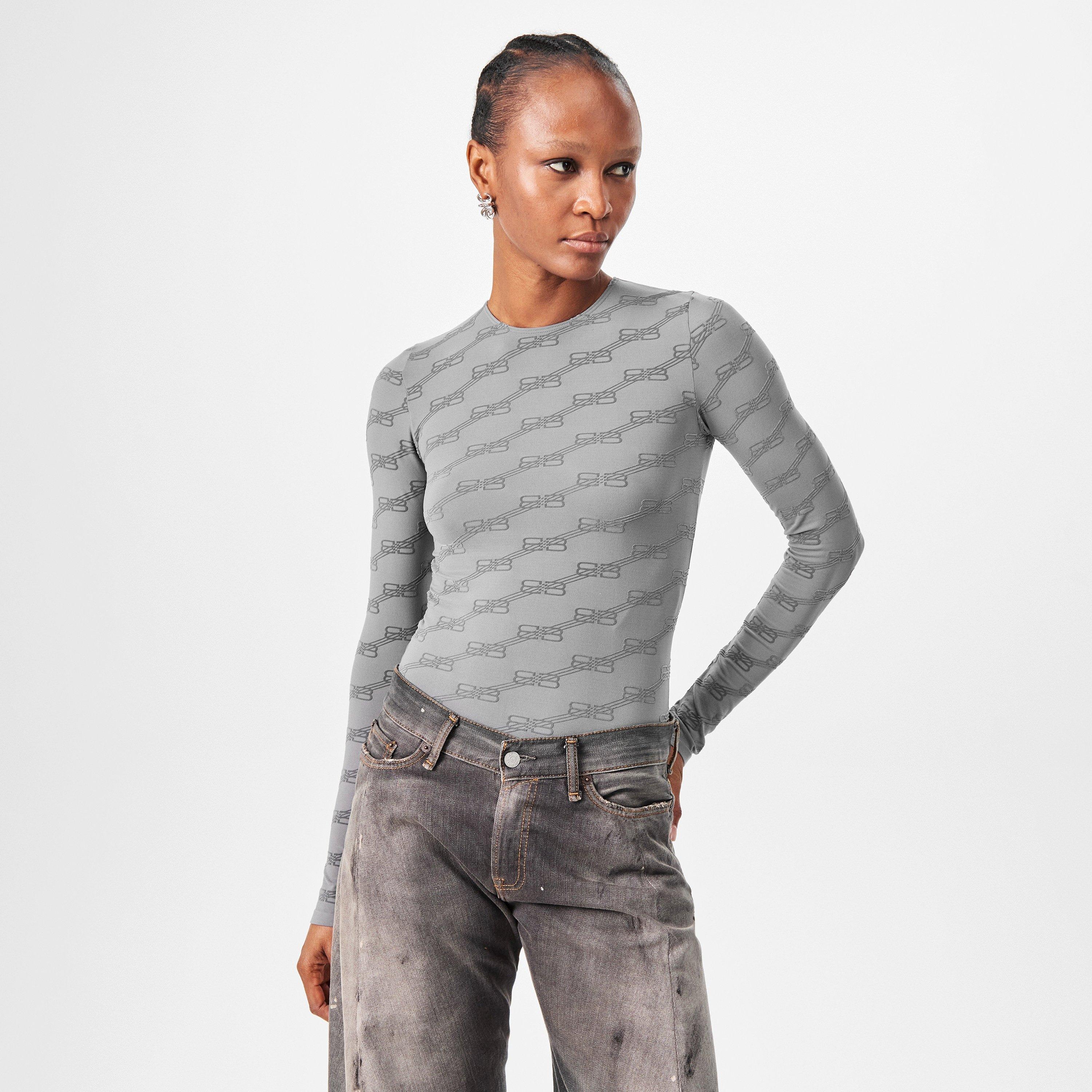 Bal Grey - Balenciaga - Women's Long-Sleeve T-Shirt - 3