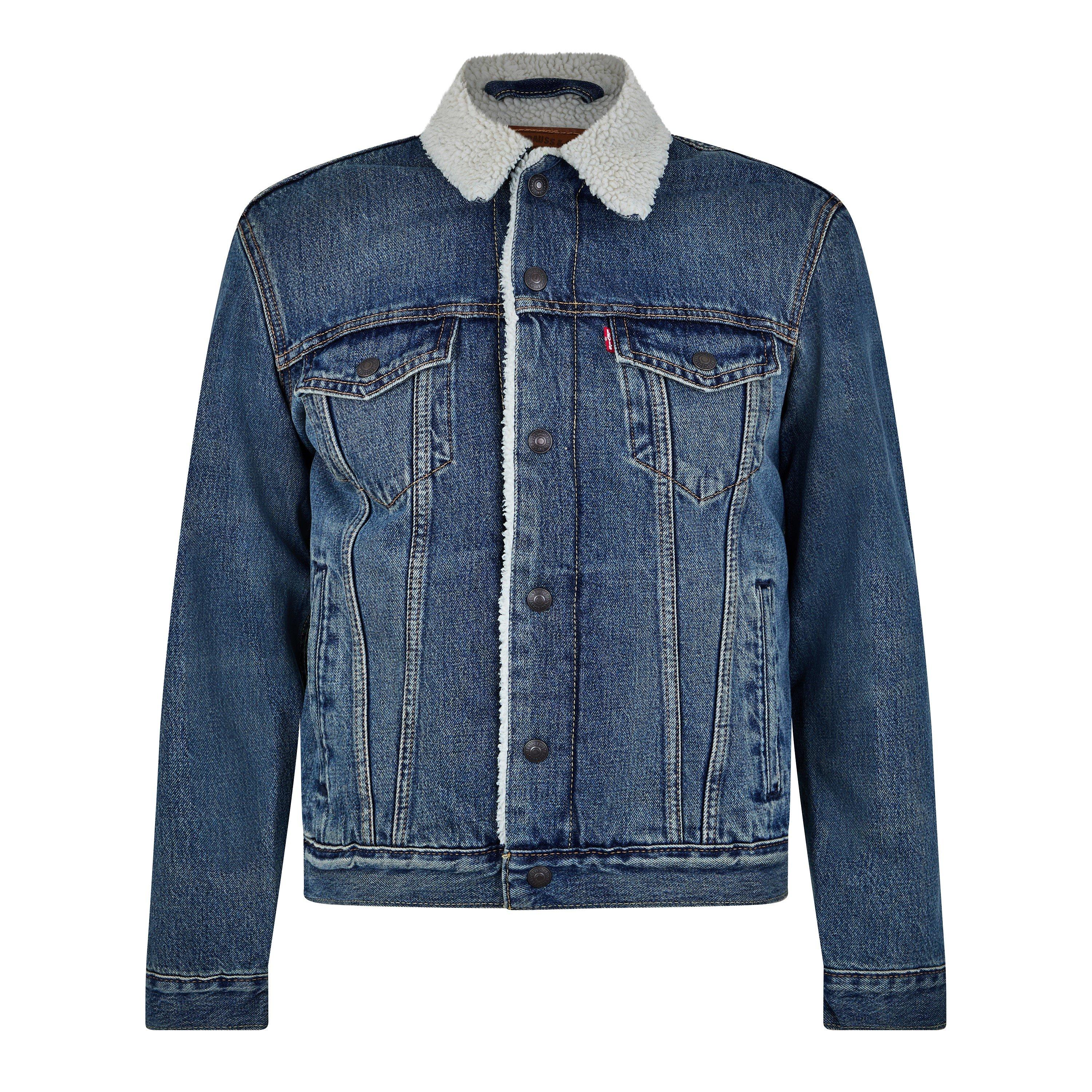 Levis Men's Type 3 Sherpa Cotton Mix Long Sleeve Denim Jacket - Fable - S