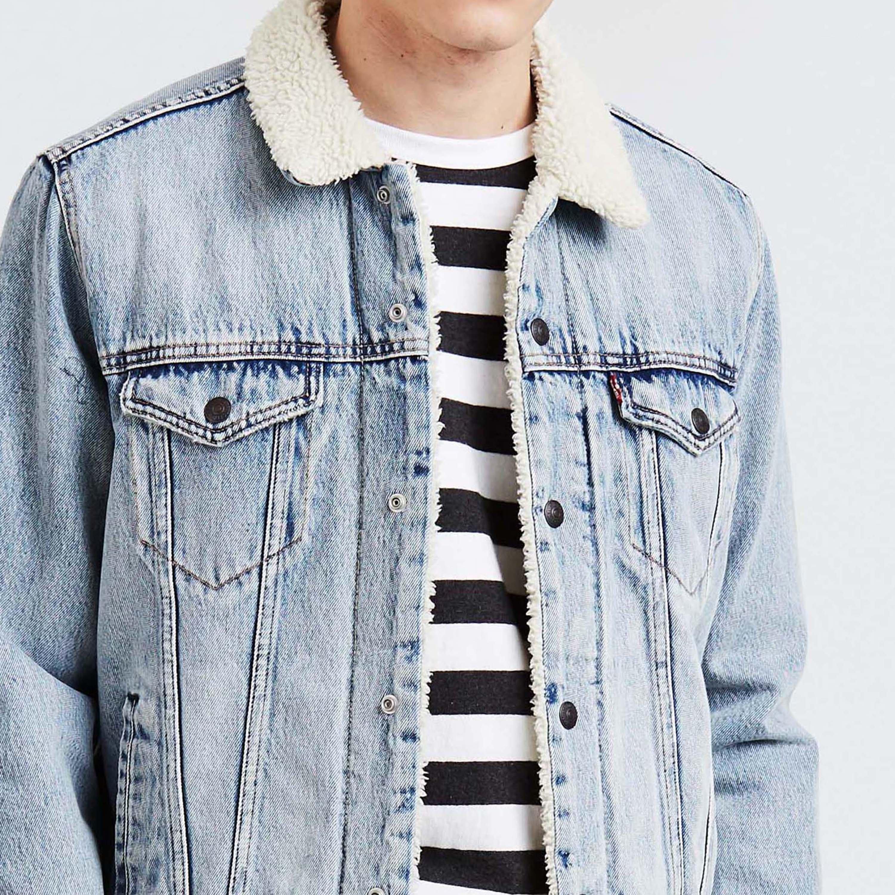 Stonebridge - Levis - Men's Type 3 Sherpa Cotton Mix Long Sleeve Denim Jacket - 5