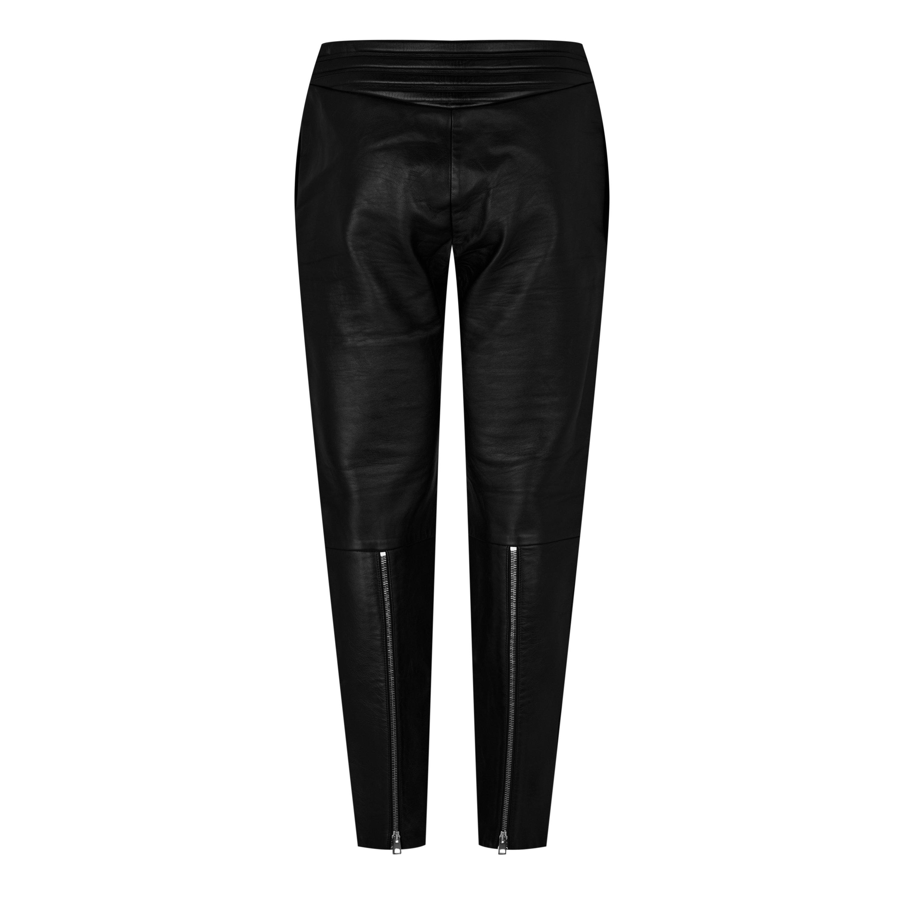 Nero - Bottega Veneta - Men's Leather/PU Trousers - 2