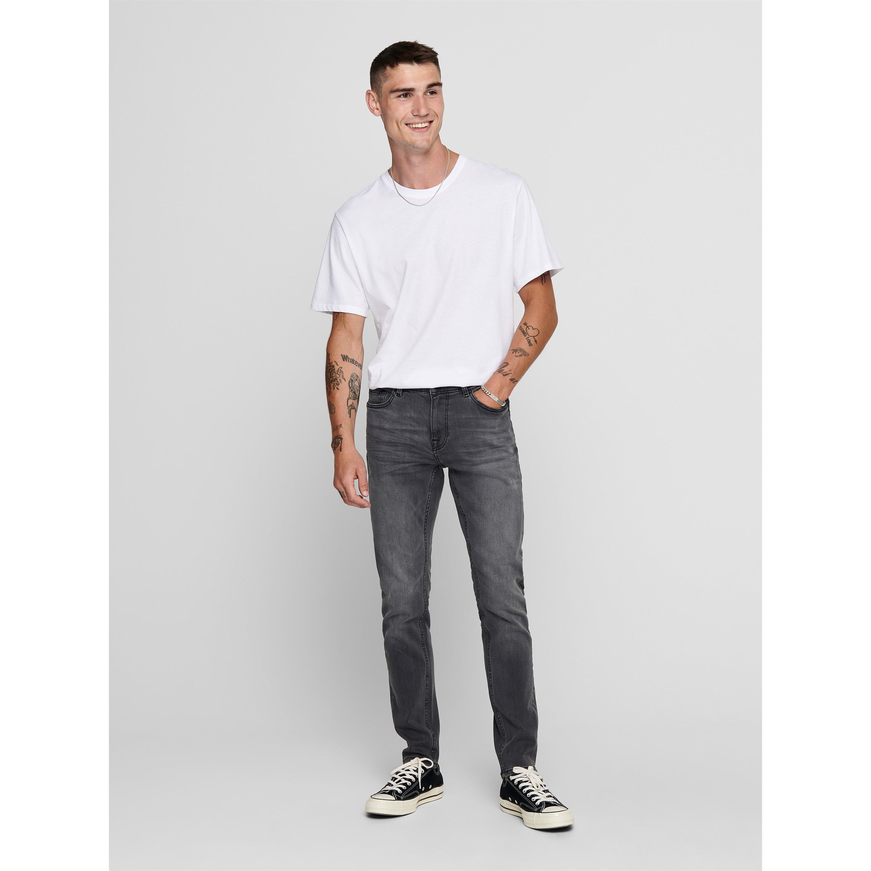 Grå Denim - Only and Sons - Skinny Jeans - 2