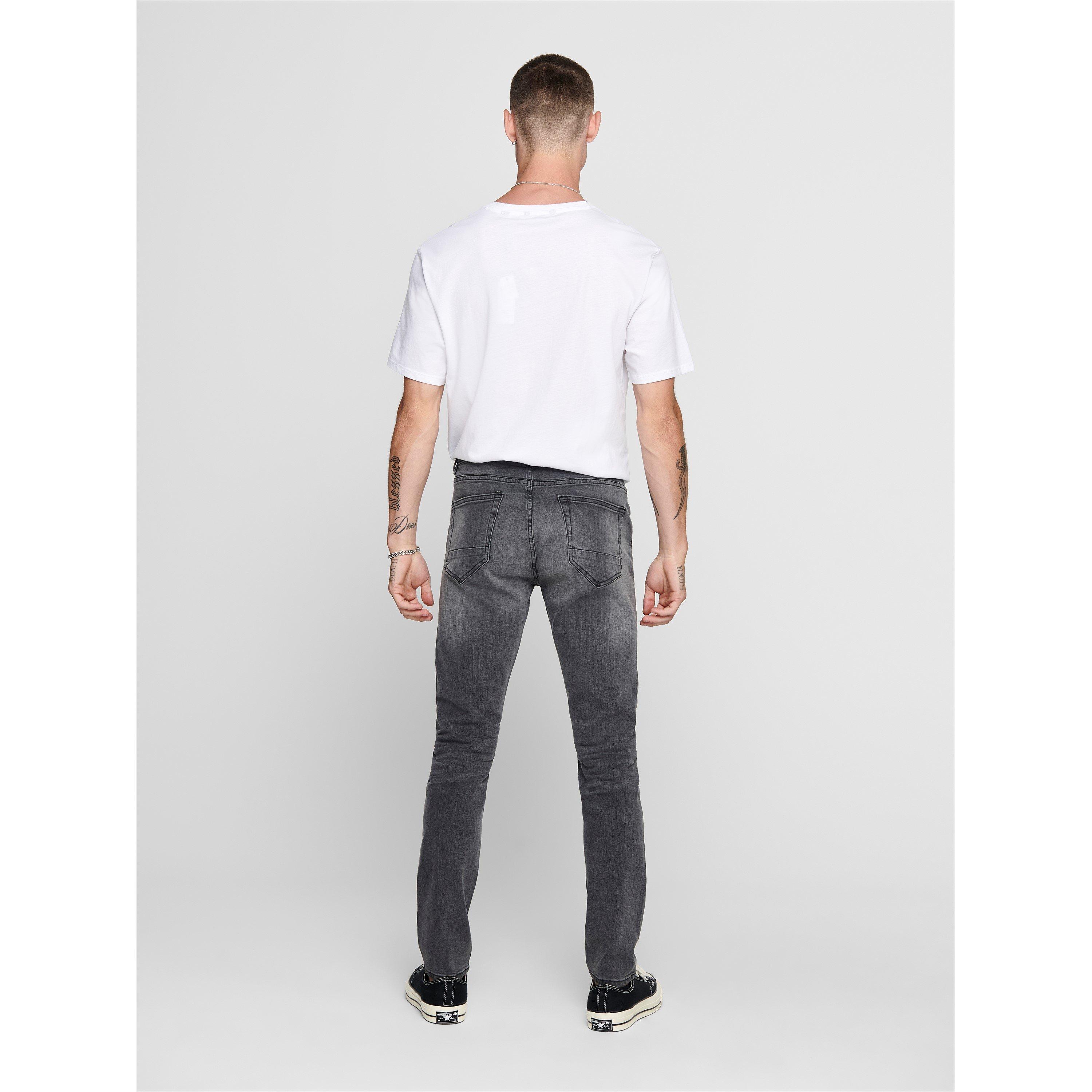 Grå Denim - Only and Sons - Skinny Jeans - 4
