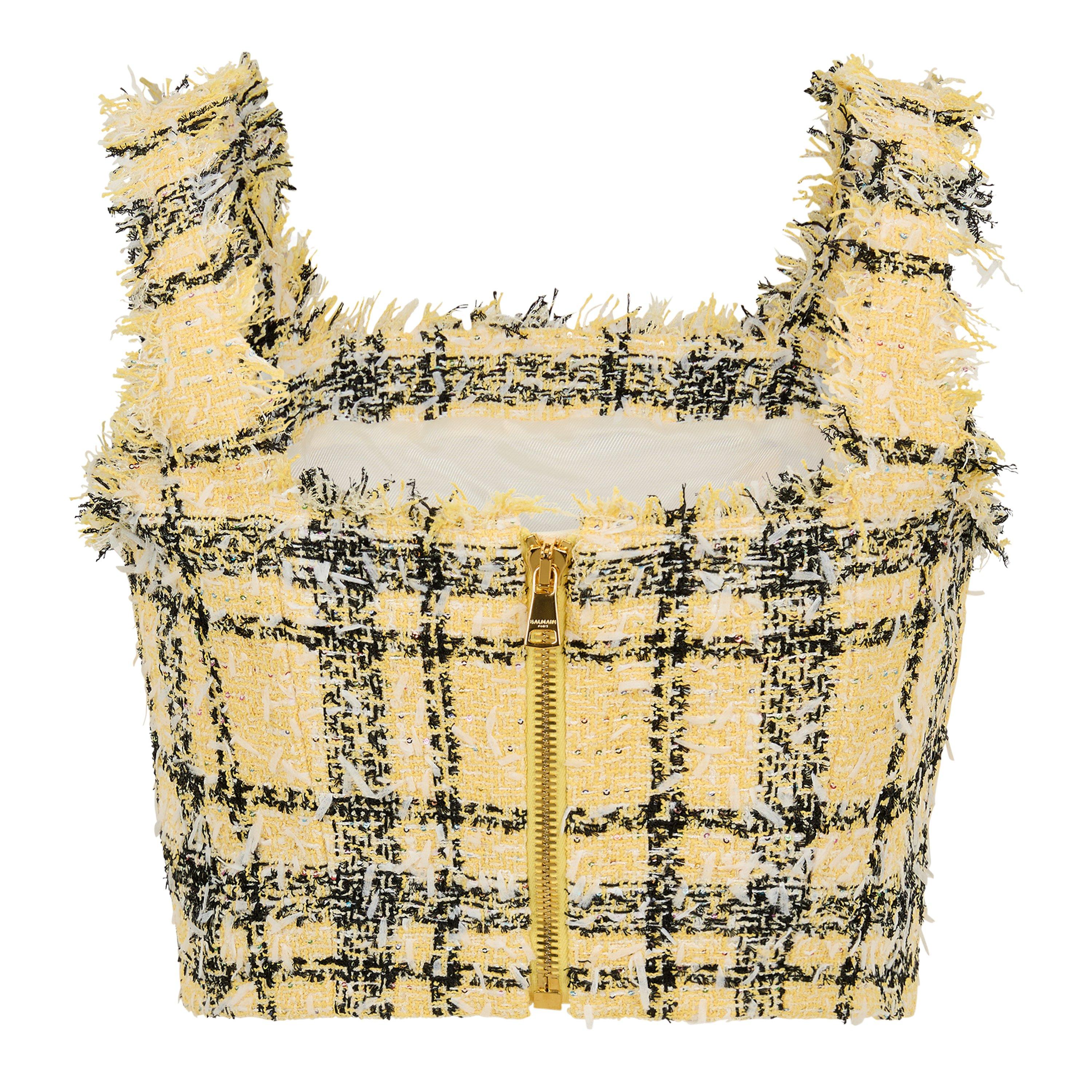 Pale Yellow - Balmain - Balmain Tweed Top Ld54 - 2