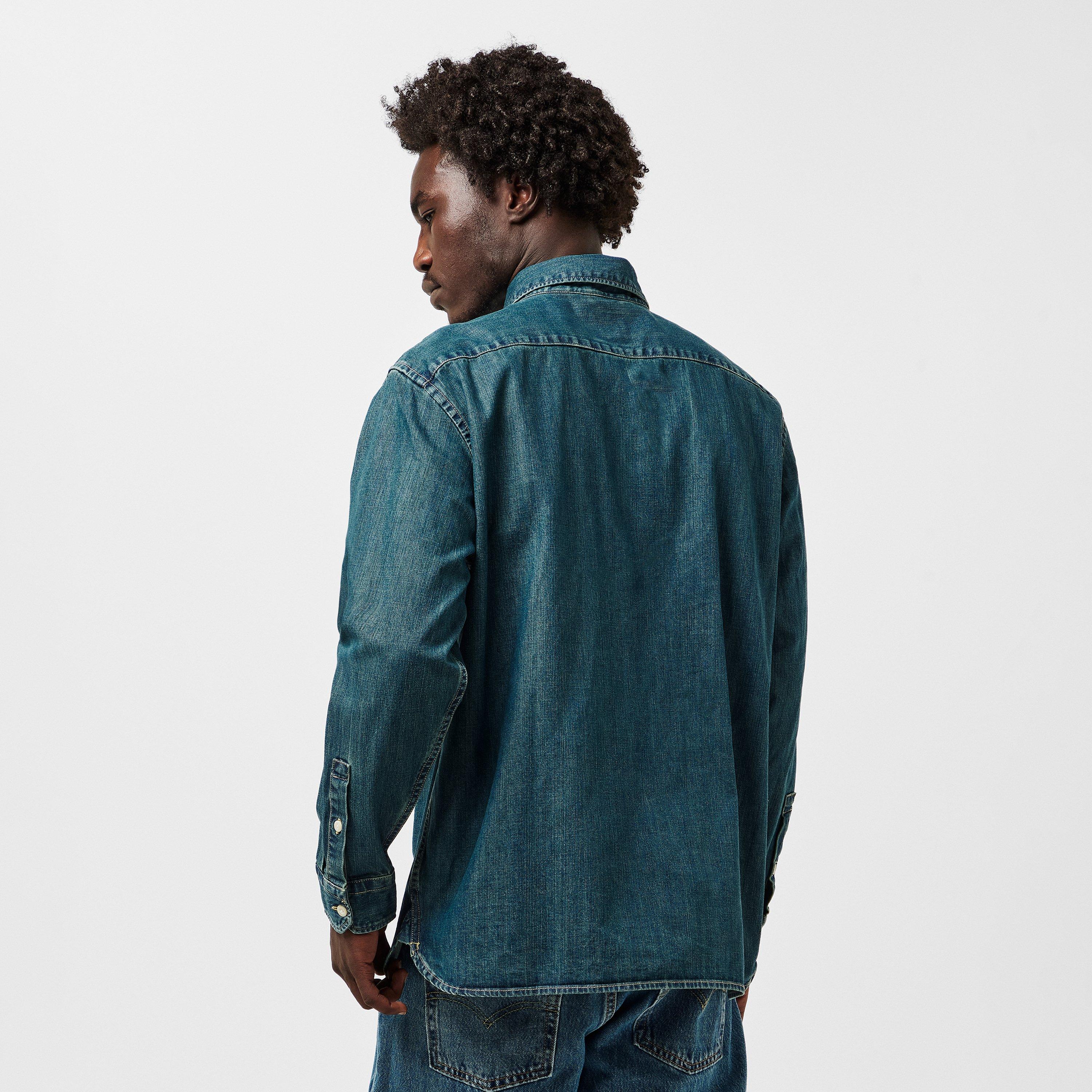 Dark Wash Denim - Levis - Men's Jackson Worker Long-Sleeve Denim Shirt - 4