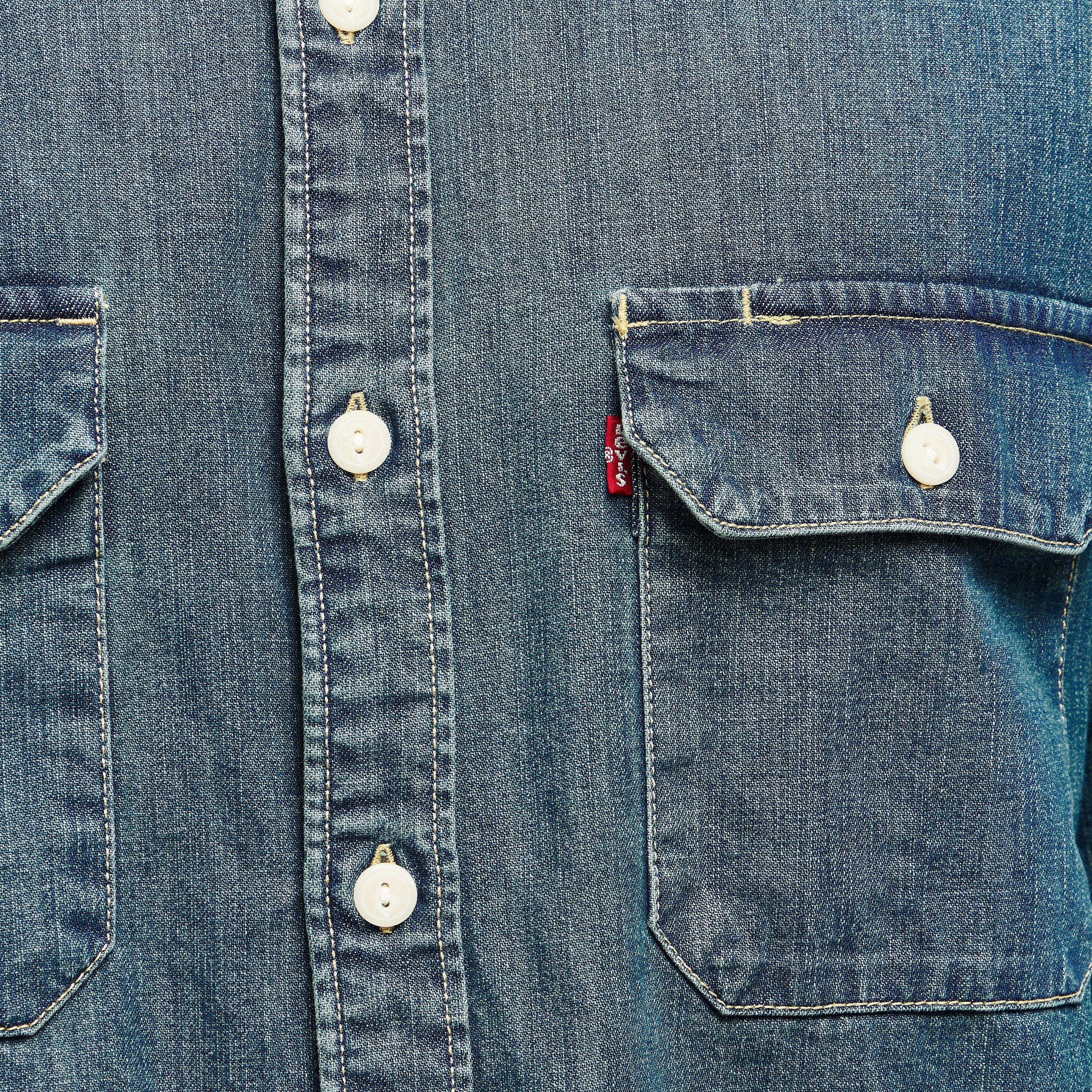 Dark Wash Denim - Levis - Men's Jackson Worker Long-Sleeve Denim Shirt - 5