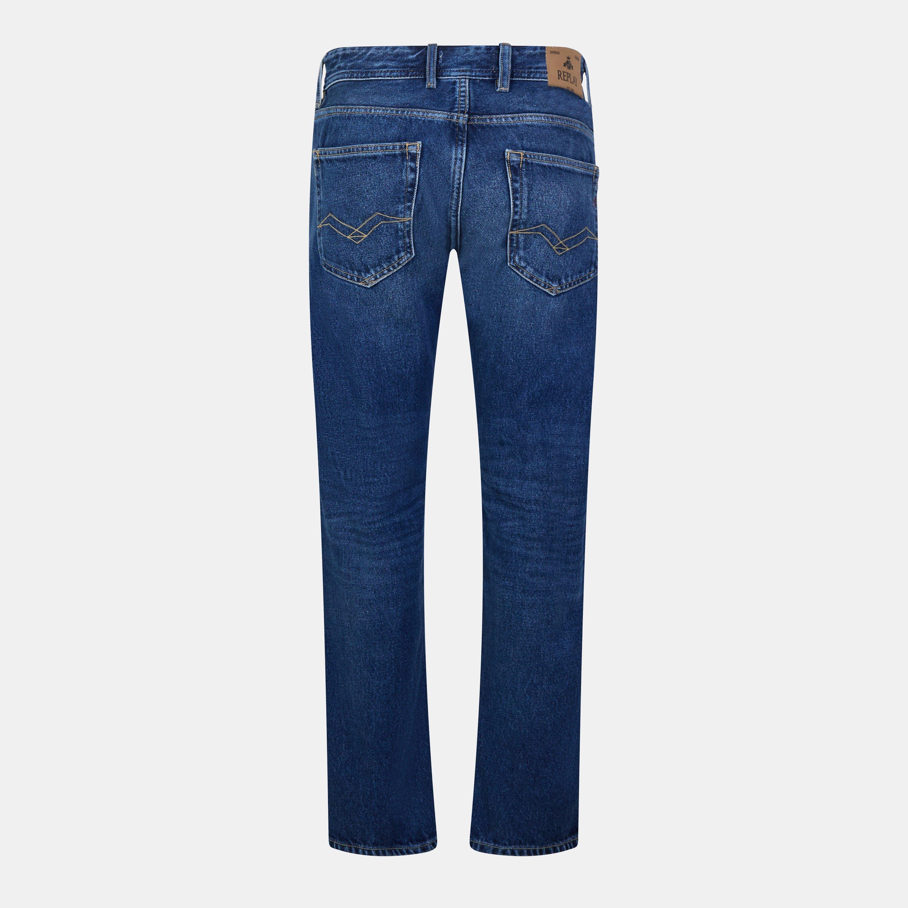 0C1 Azul Medio - Replay - Men's Grover Straight Leg Jeans - 2