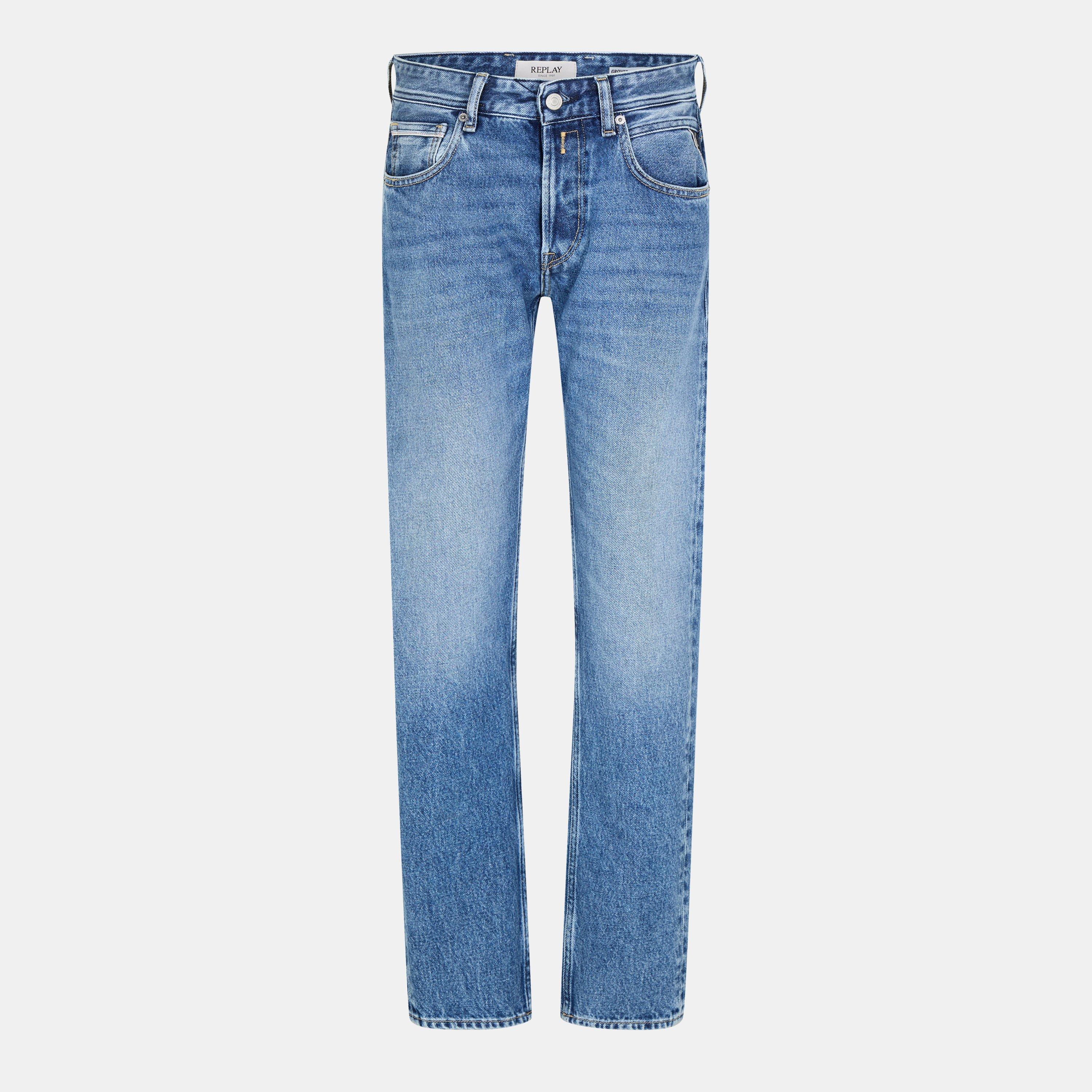 Replay Men's Grover Straight Leg Jeans - 0C2 Light Blue - 36W R