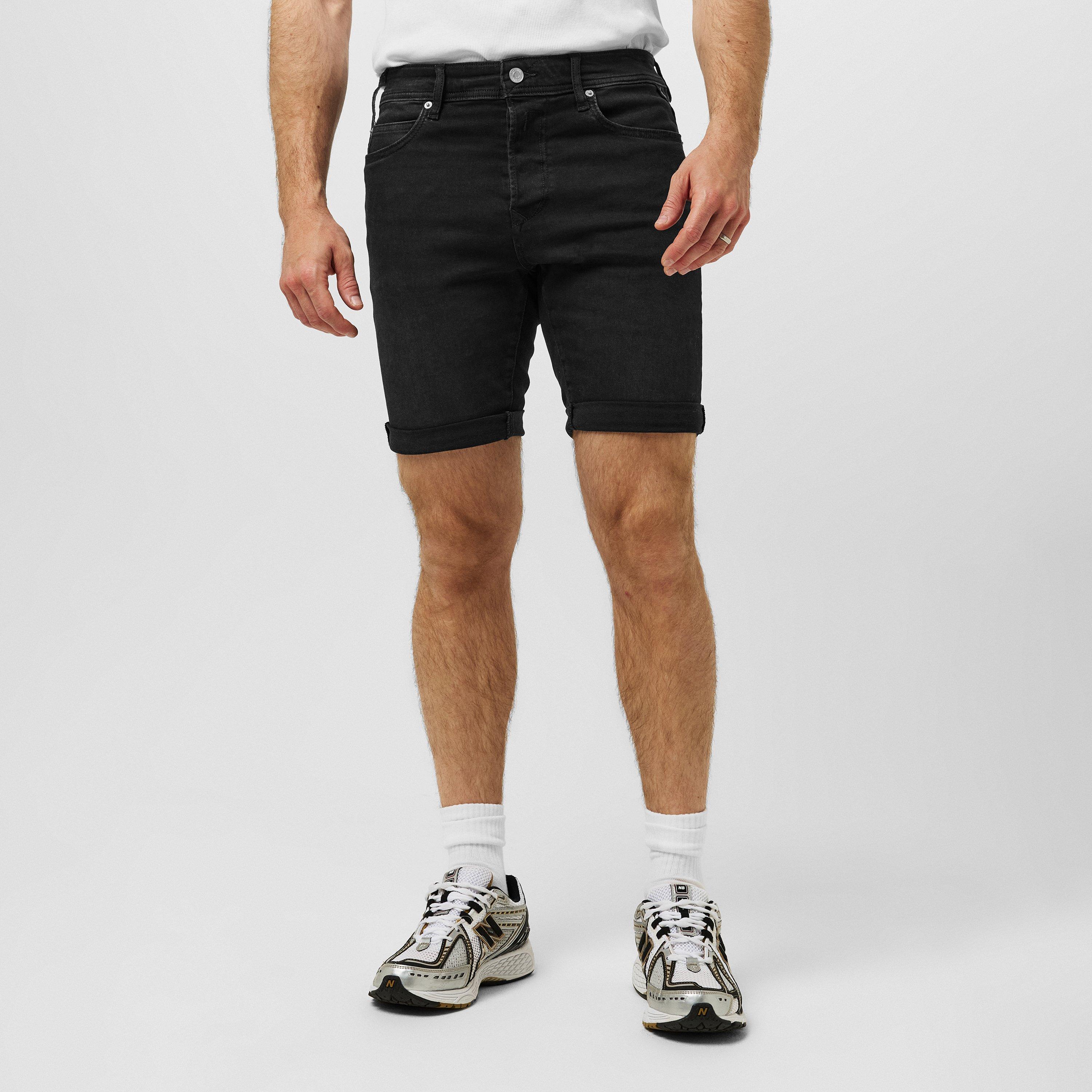 Washed Black - Replay - Men's Stretch Denim Shorts - 3