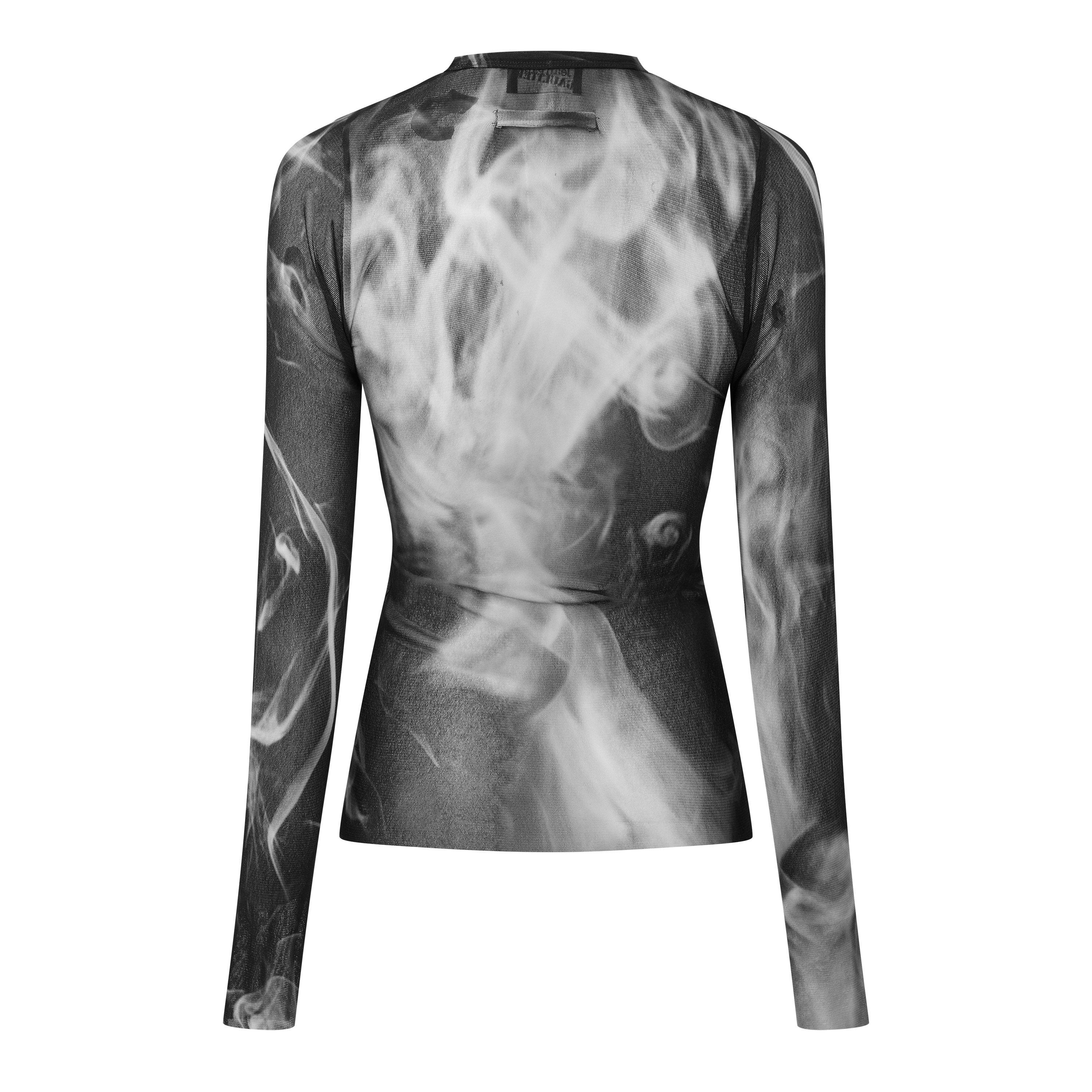 Black/Grey/Whte - Jean Paul Gaultier - Women's Smoking Slim-Fit Long-Sleeve T-Shirt - 2
