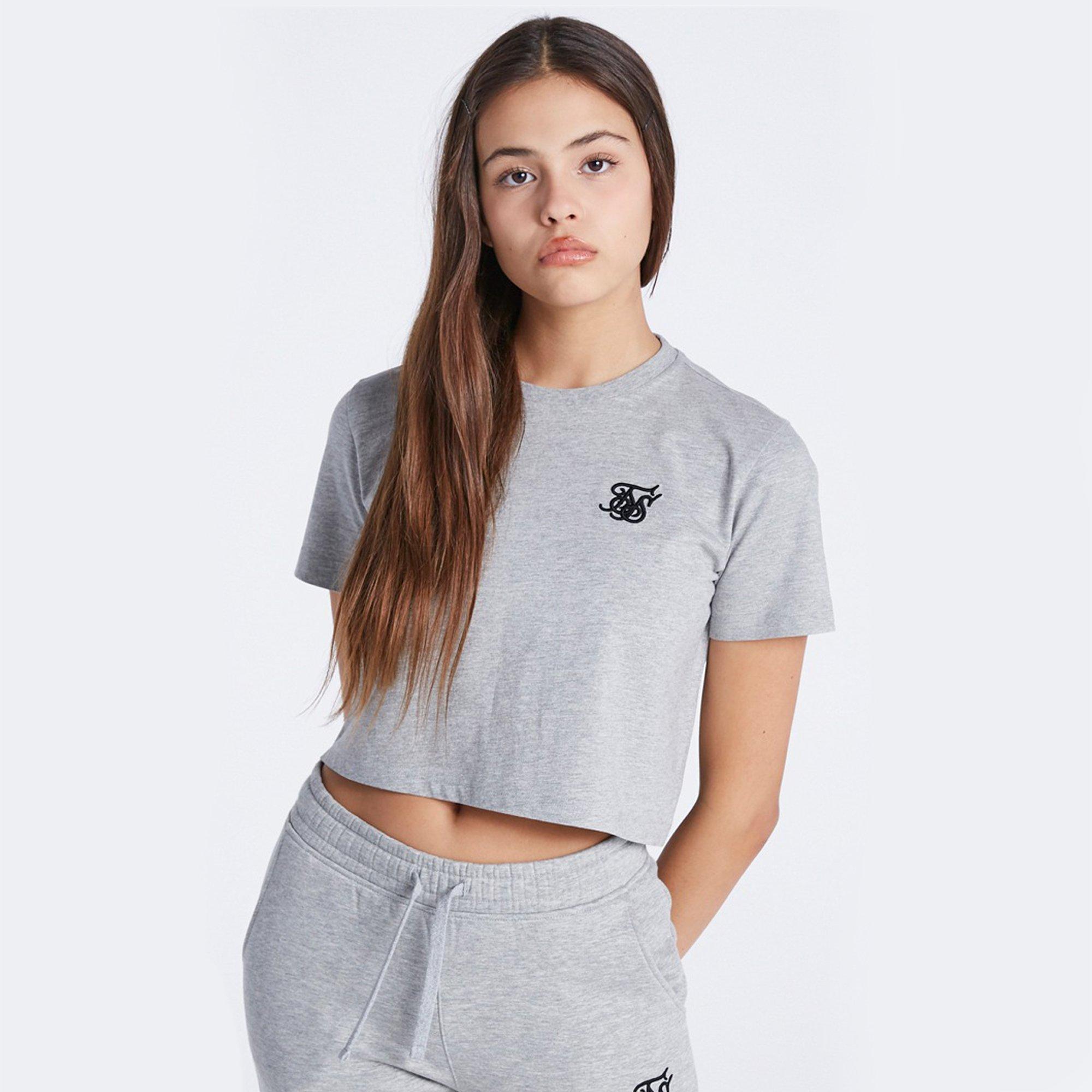 Gris jaspeado - SikSilk - Cropped T-Shirt Juniors - 1
