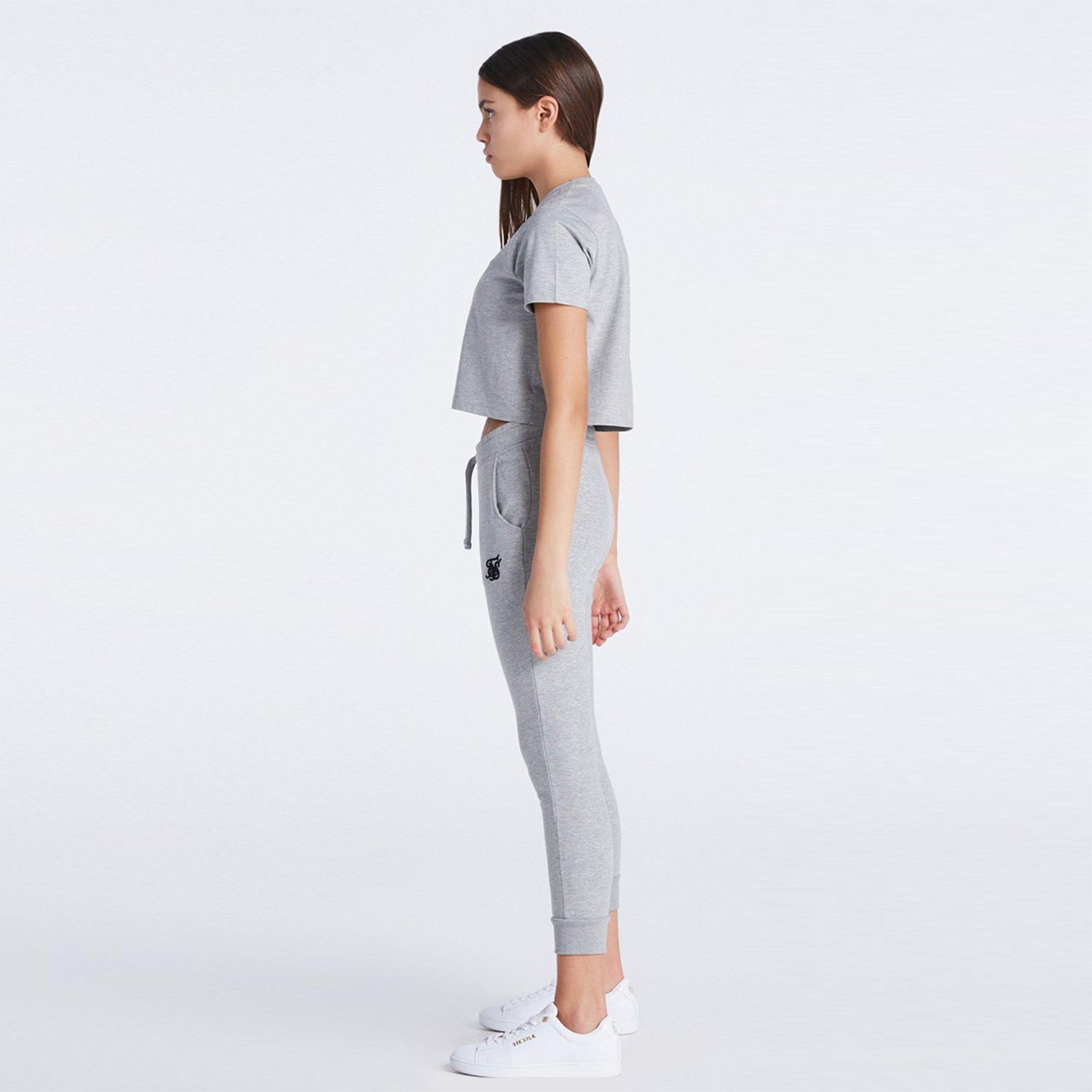 Grau meliert - SikSilk - Cropped T-Shirt Juniors - 4