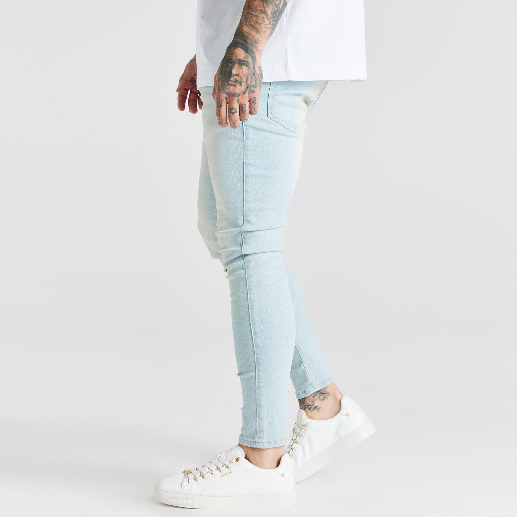 Blu - SikSilk - Distressed Skinny Jeans Mens - 2