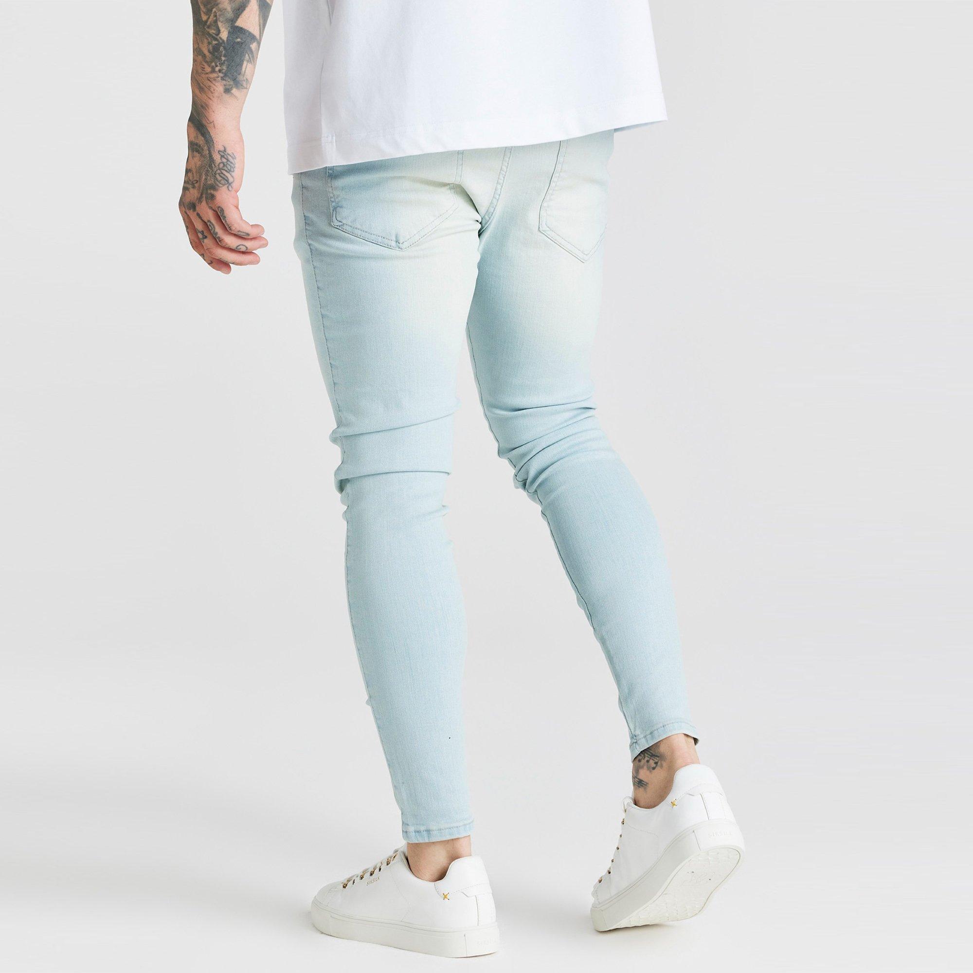 Blu - SikSilk - Distressed Skinny Jeans Mens - 4