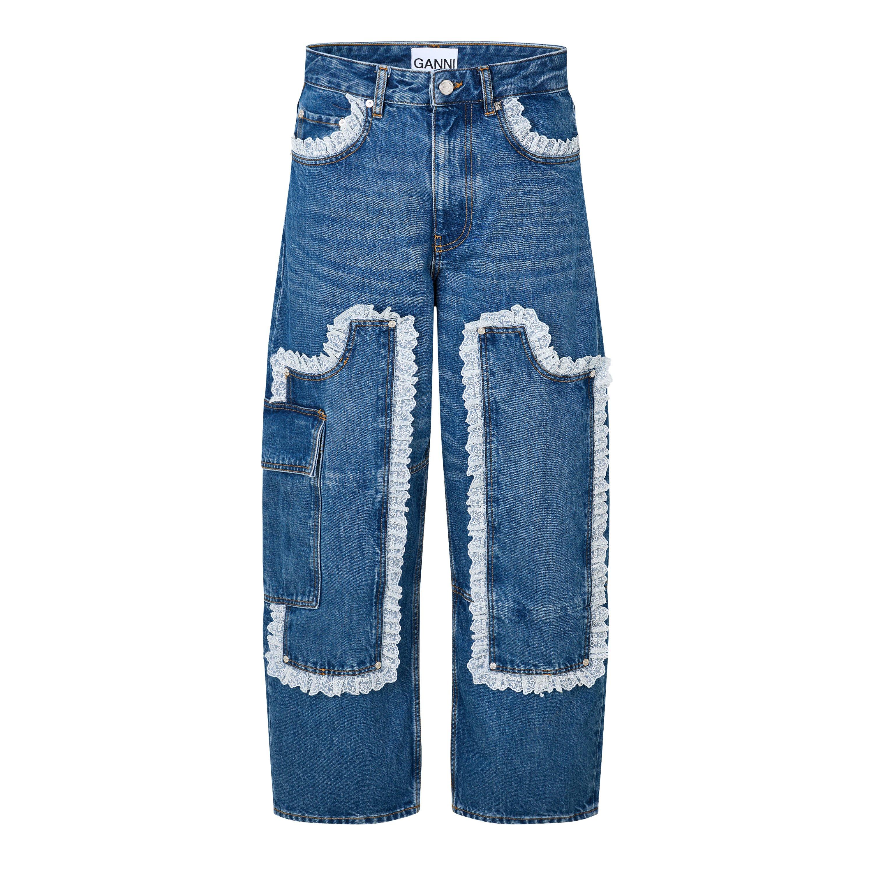 Blue - Ganni - Women's Denim Audri Straight Leg Jeans - 1