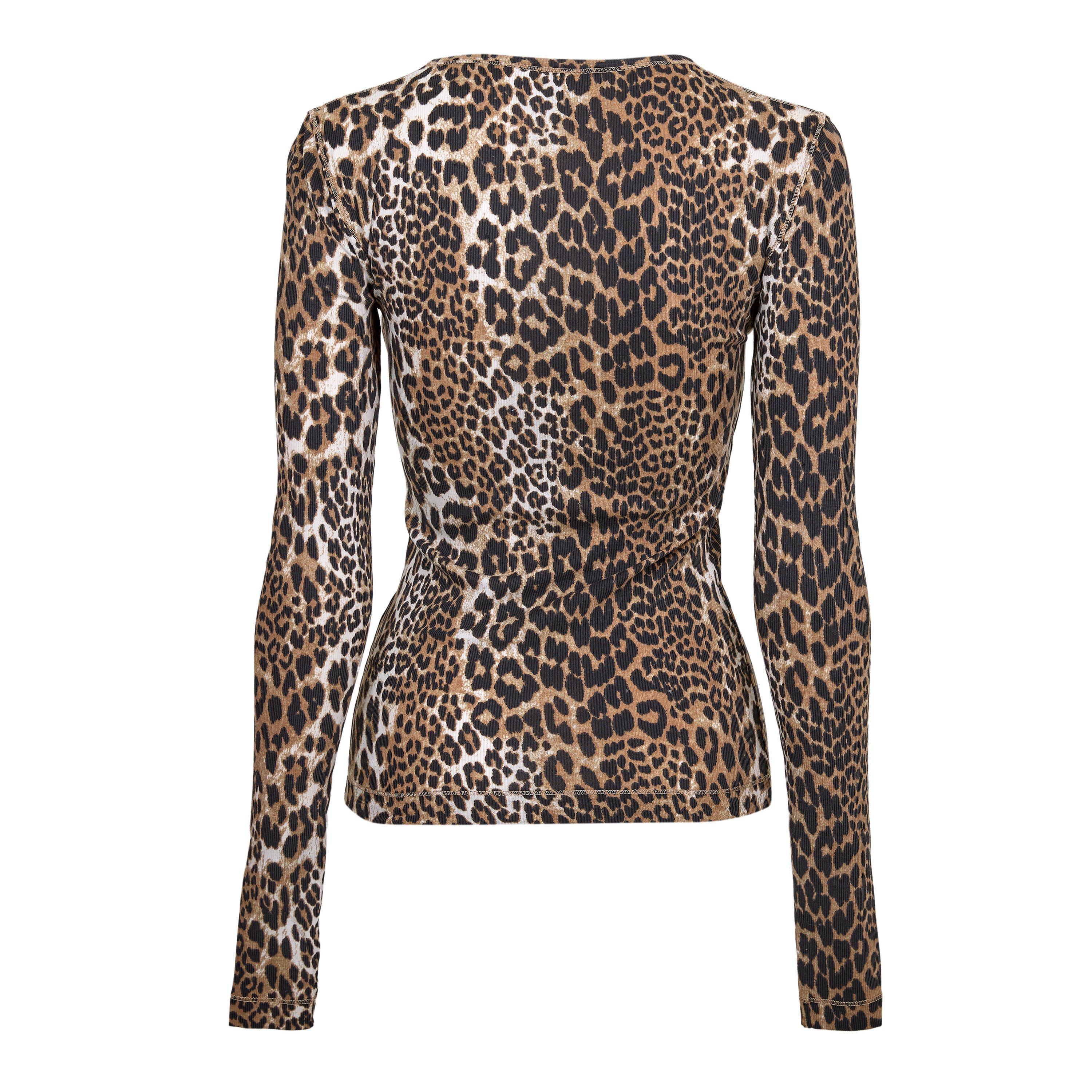 Leopard - Ganni - Women's Long Sleeve T-Shirt - 2