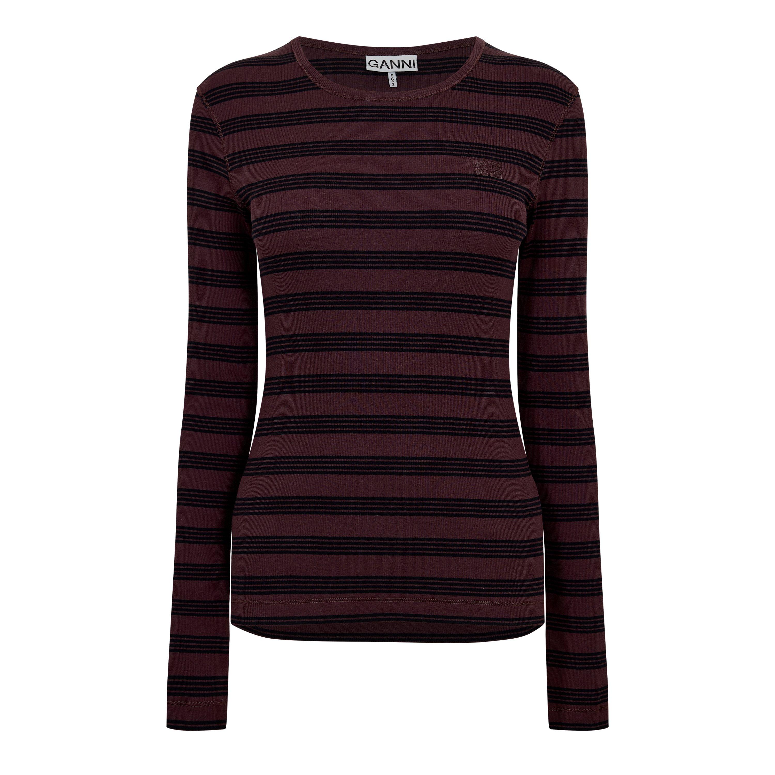 Chocolate Plum - Ganni - Women's Long Sleeve T-Shirt - 1