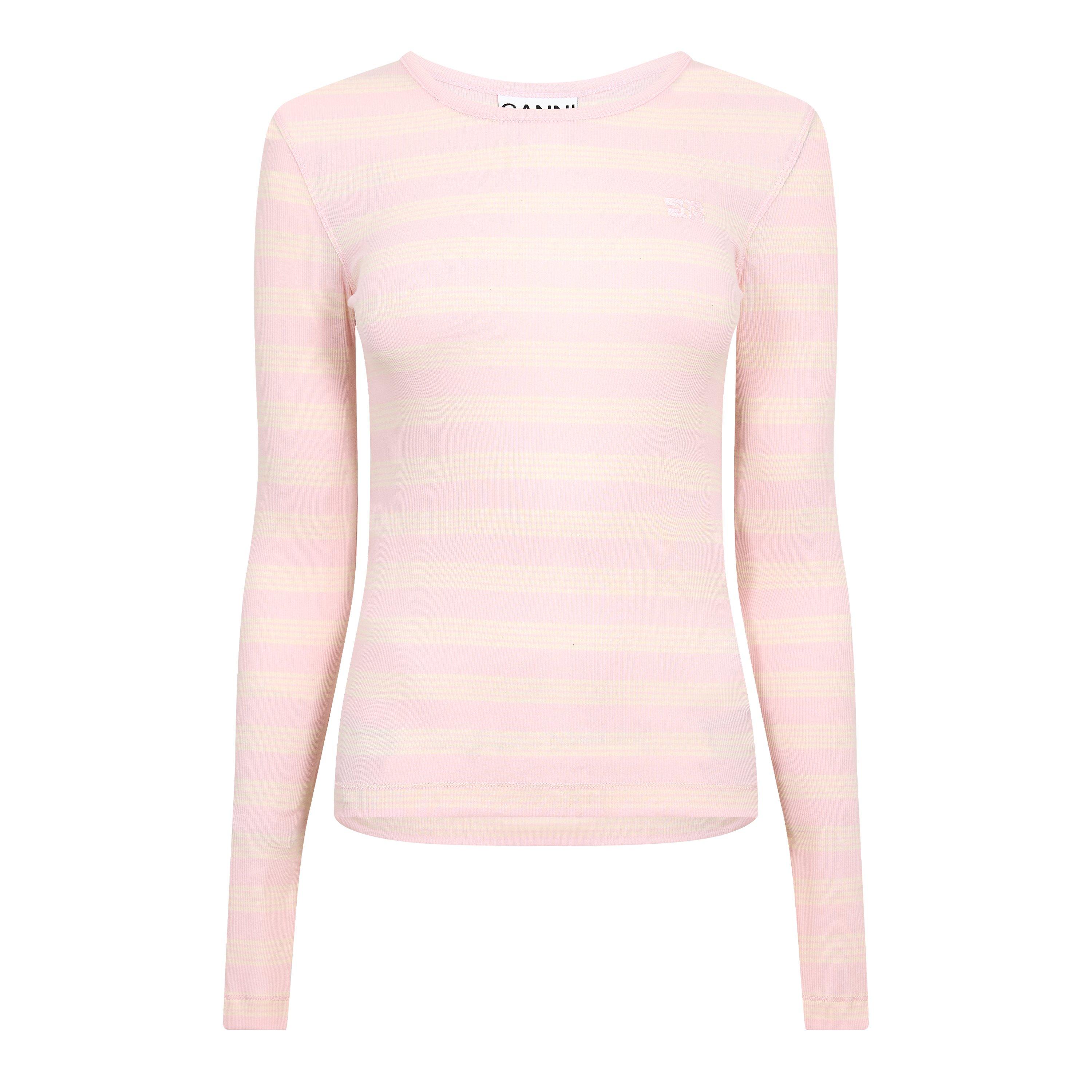 Ganni Women's Long Sleeve T-Shirt - Chalk Pink - Size 14 (40)