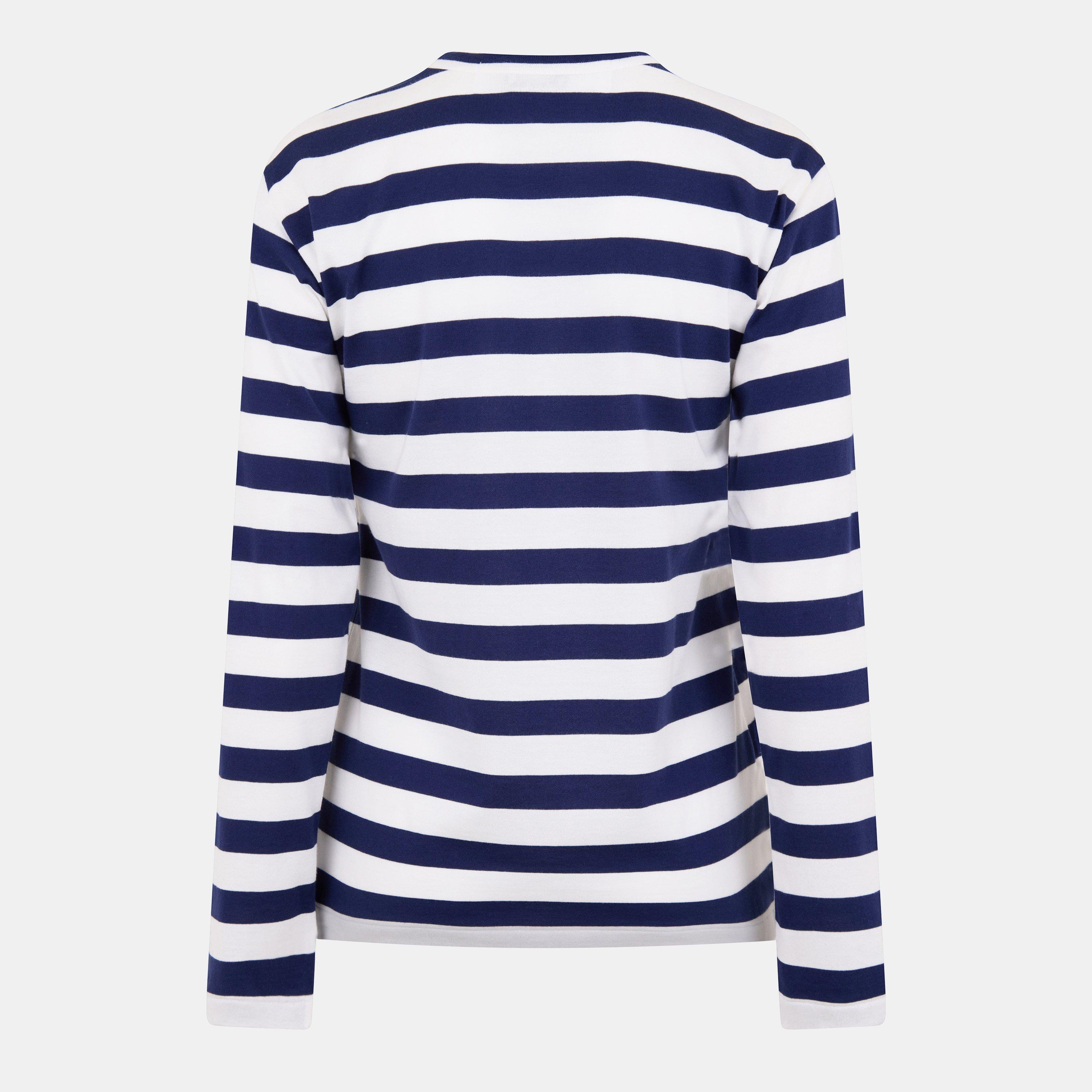 Blue/Wht - Comme des Garcons PLAY - Women's Long-Sleeve T-Shirt - 2