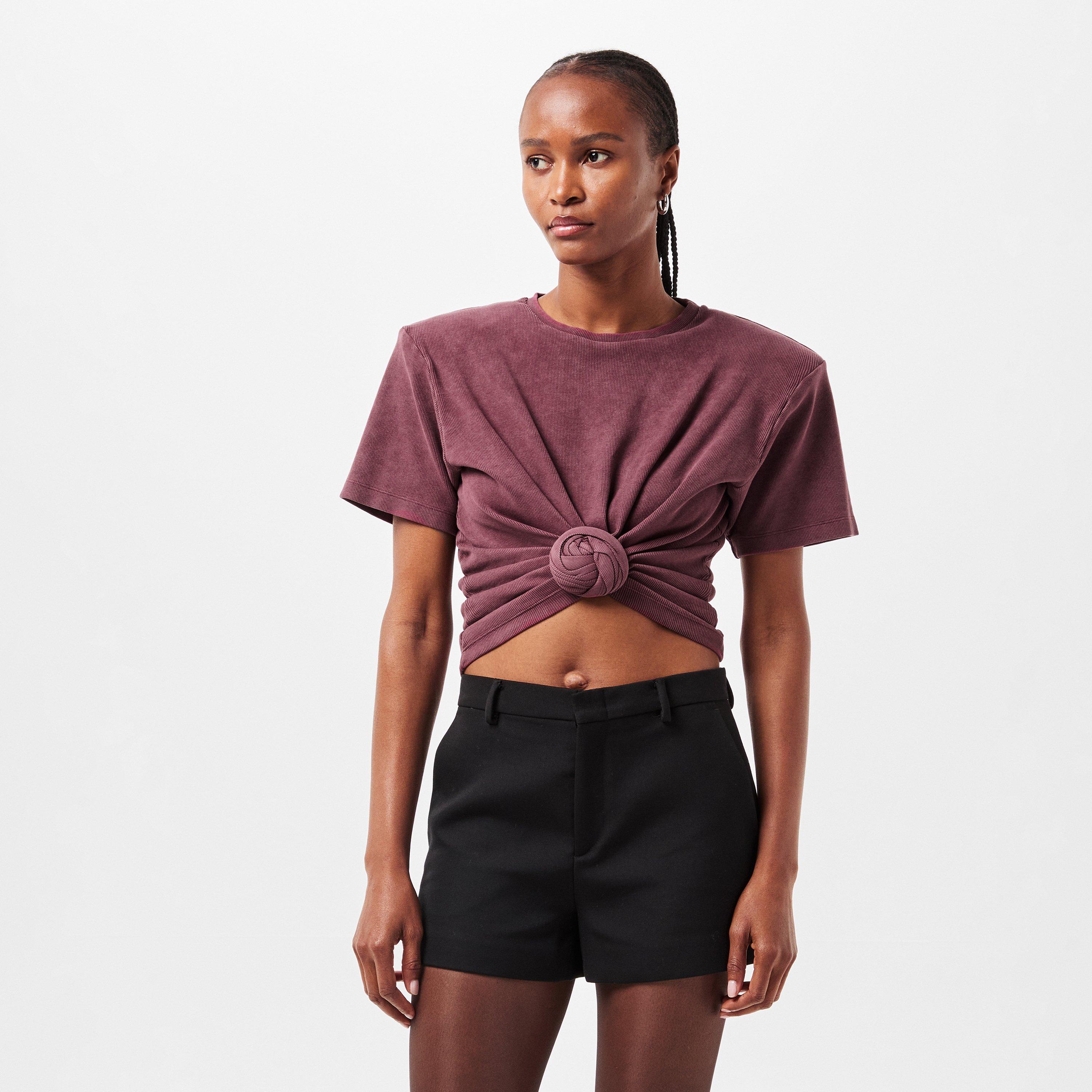 Bordeaux - Magda Butrym - Women's Cropped T-Shirt, Cropped Style - 3