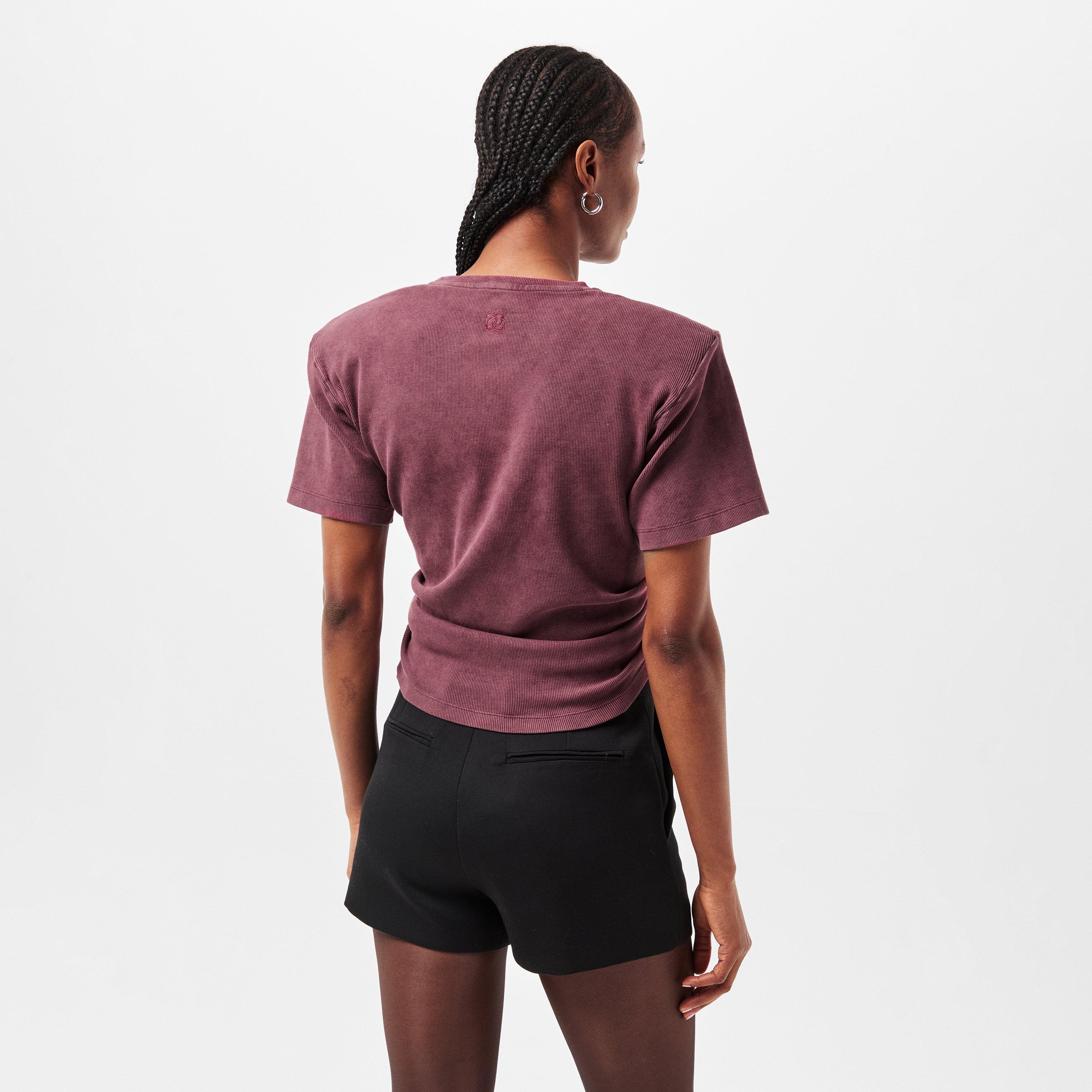 Bordeaux - Magda Butrym - Women's Cropped T-Shirt, Cropped Style - 4