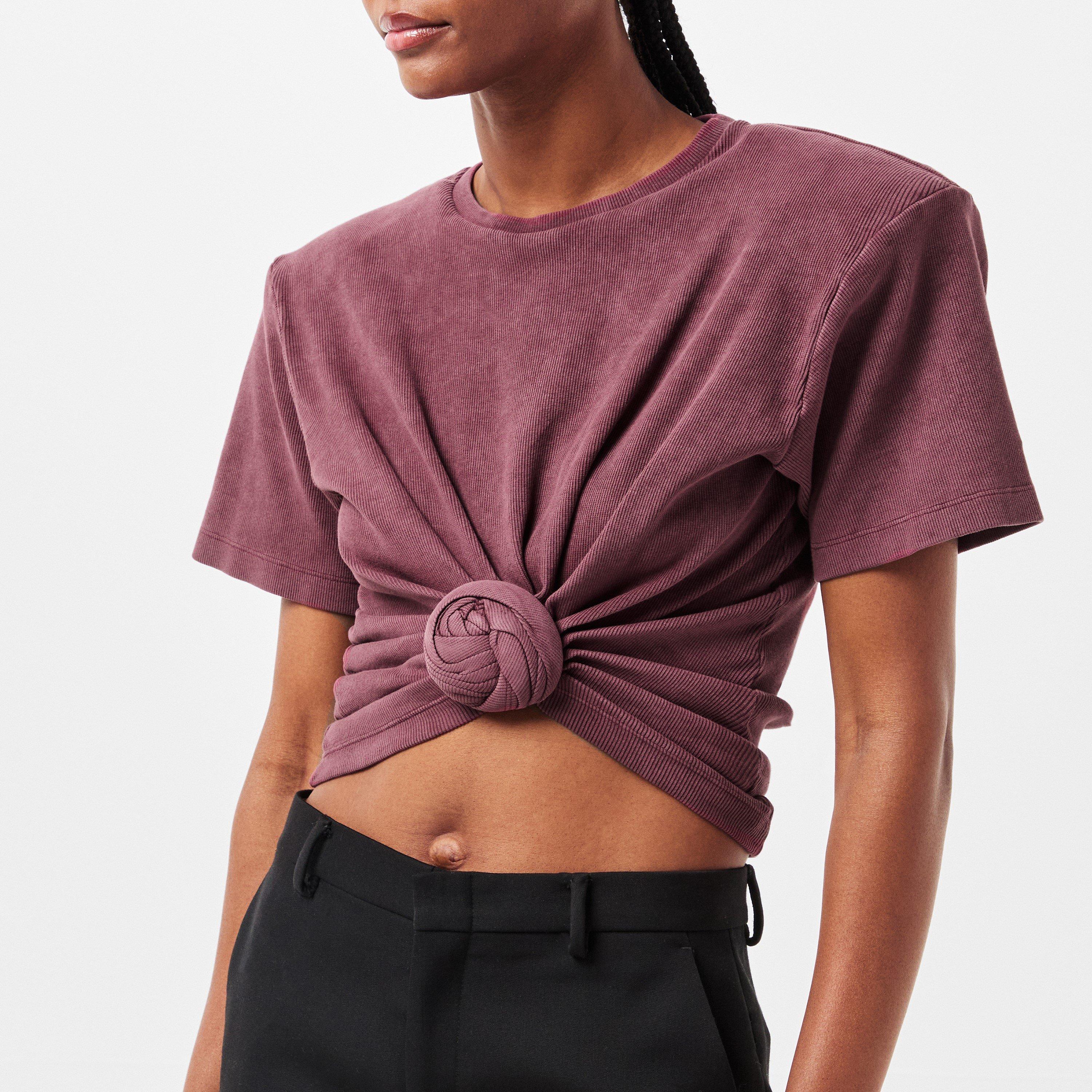 Bordeaux - Magda Butrym - Women's Cropped T-Shirt, Cropped Style - 5
