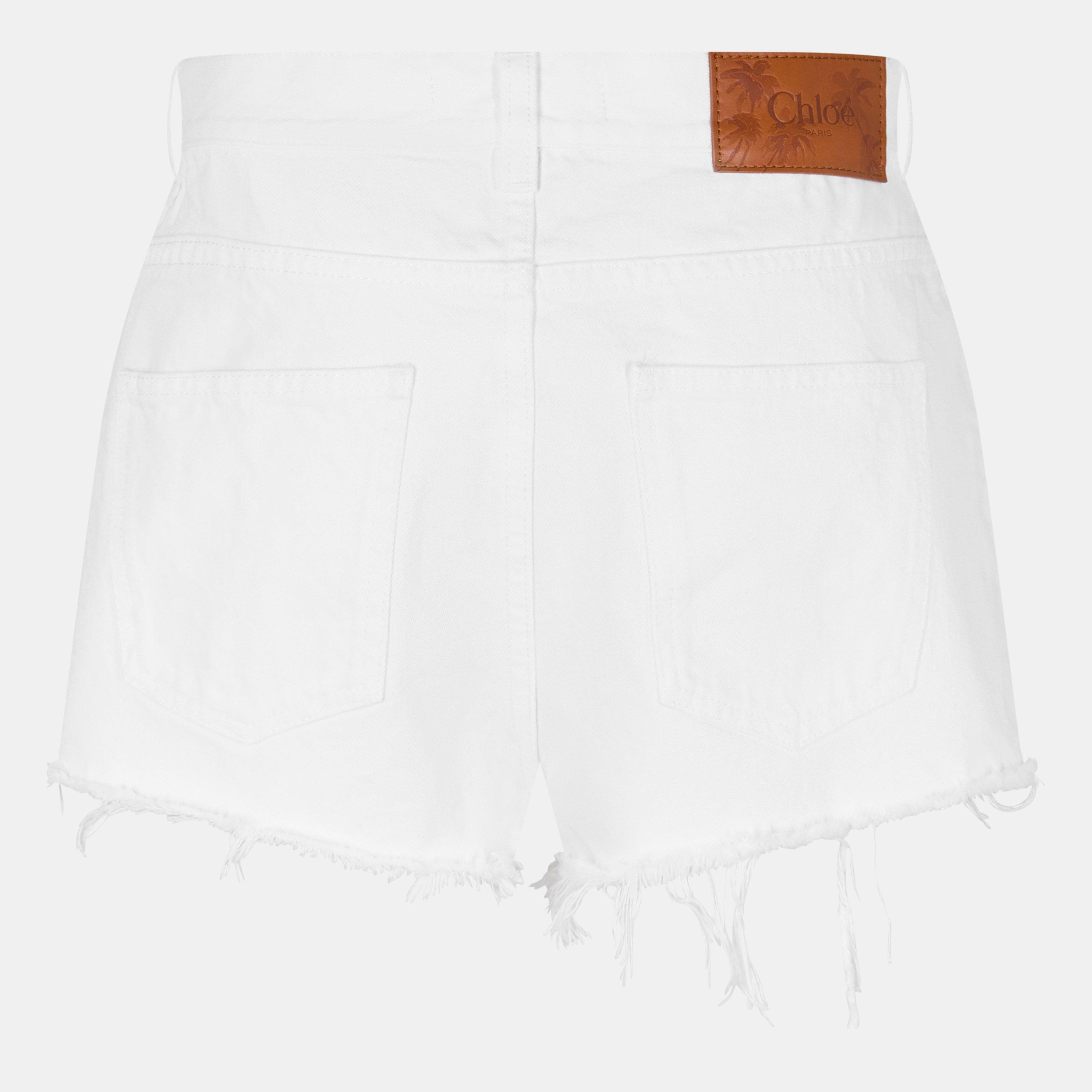 White - Chloe - Women's Denim Shorts - 2